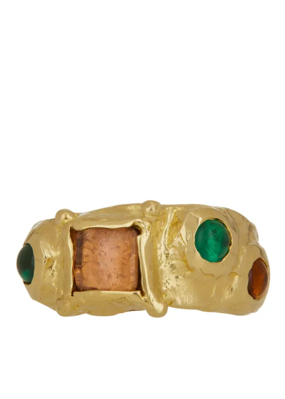 Archive Suede Ring in Brass - Lavender made by Mondo Mondo