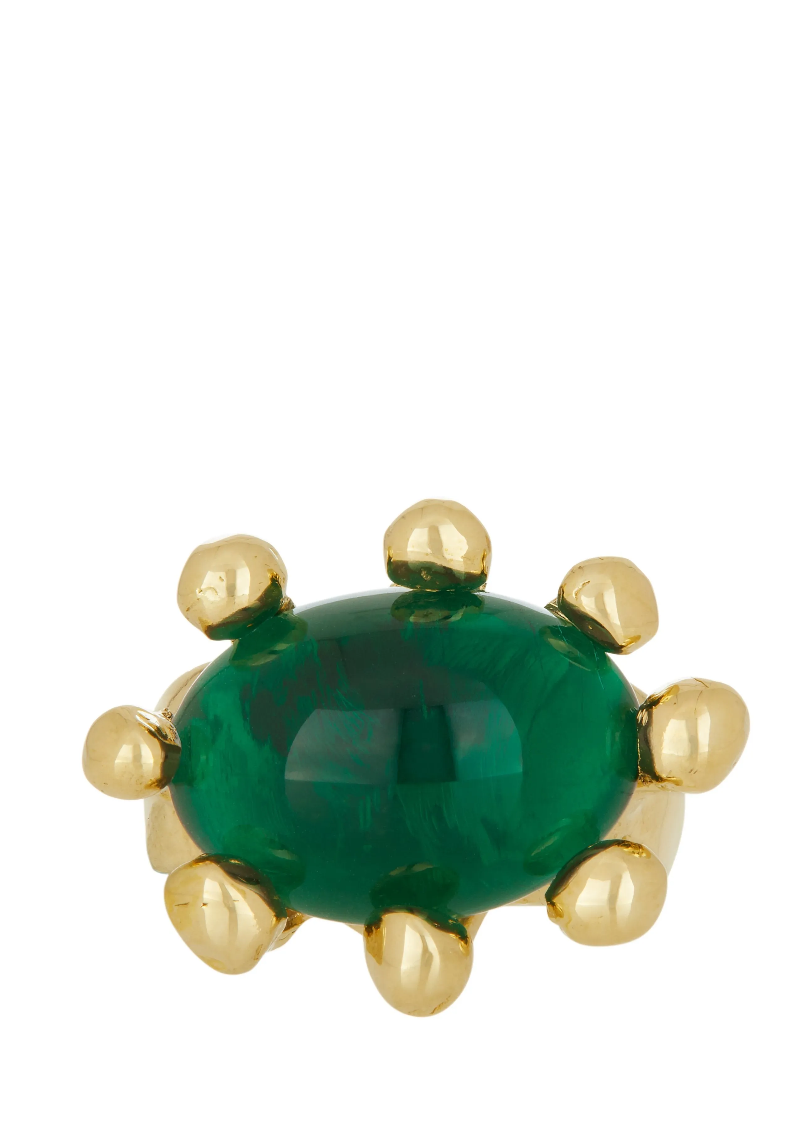 Archive Diva Ring in Brass - Emerald sold by Mondo Mondo