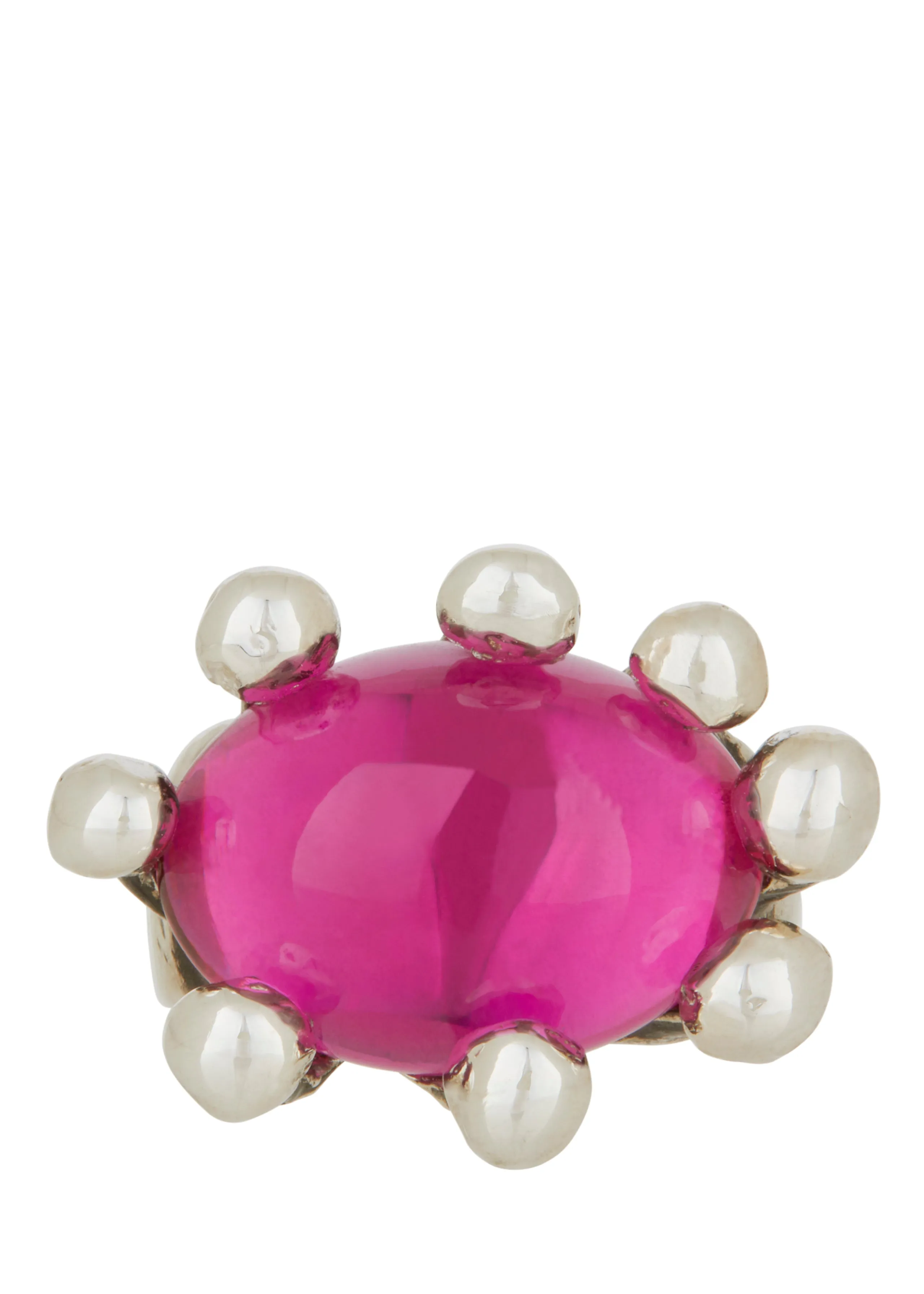Archive Diva Ring in Sterling Silver - Fuchsia sold by Mondo Mondo