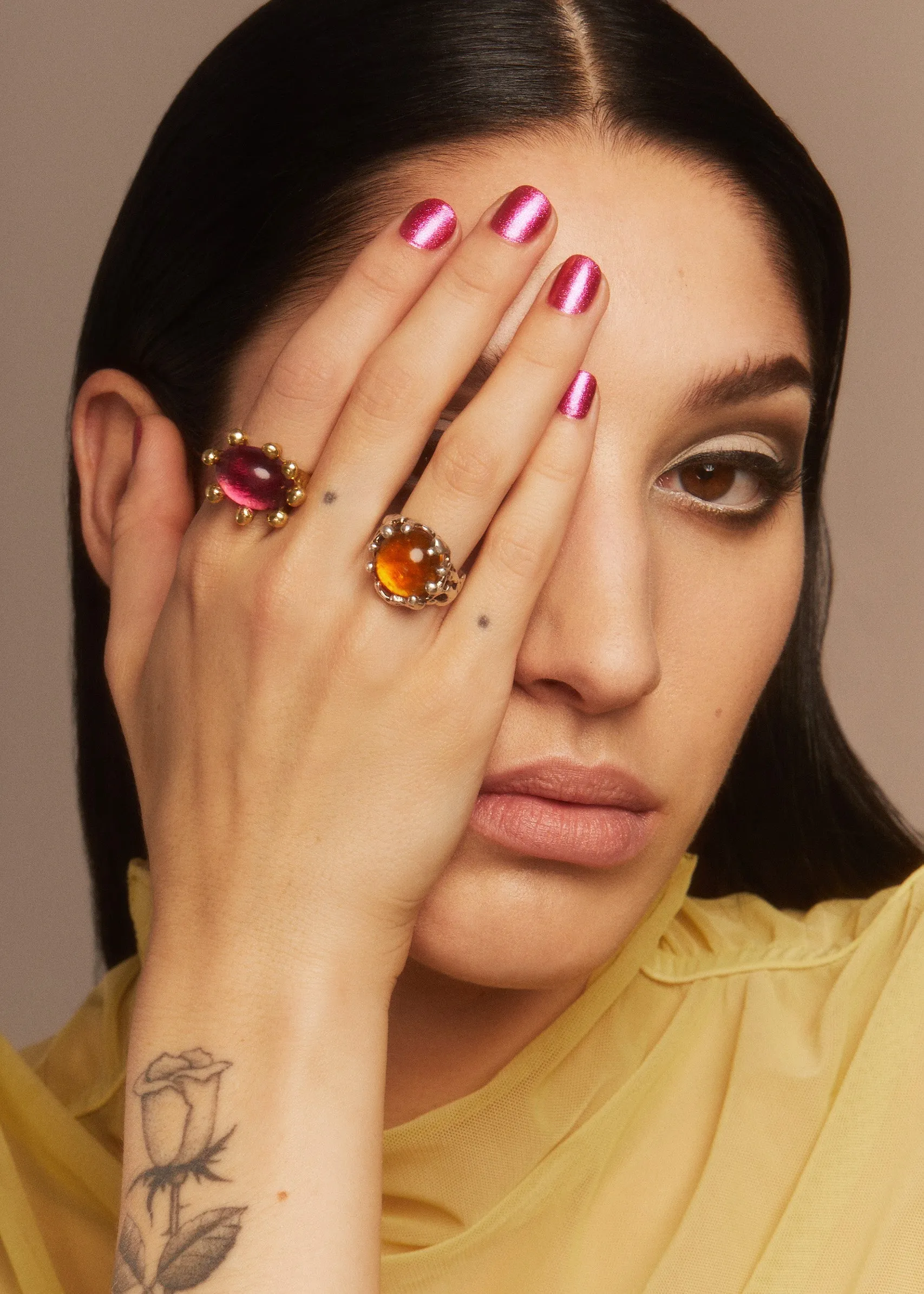 Archive Diva Ring in Brass - Fuchsia sold by Mondo Mondo product image thumbnail 4