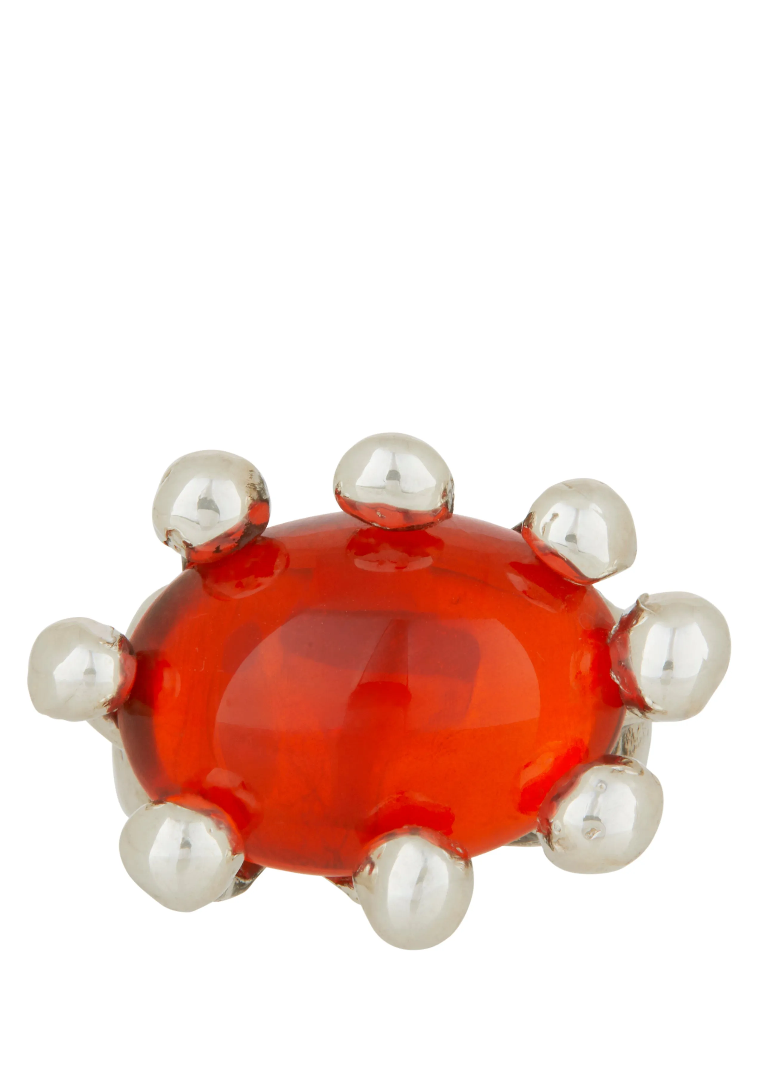 Archive Diva Ring in Sterling Silver - Orange sold by Mondo Mondo
