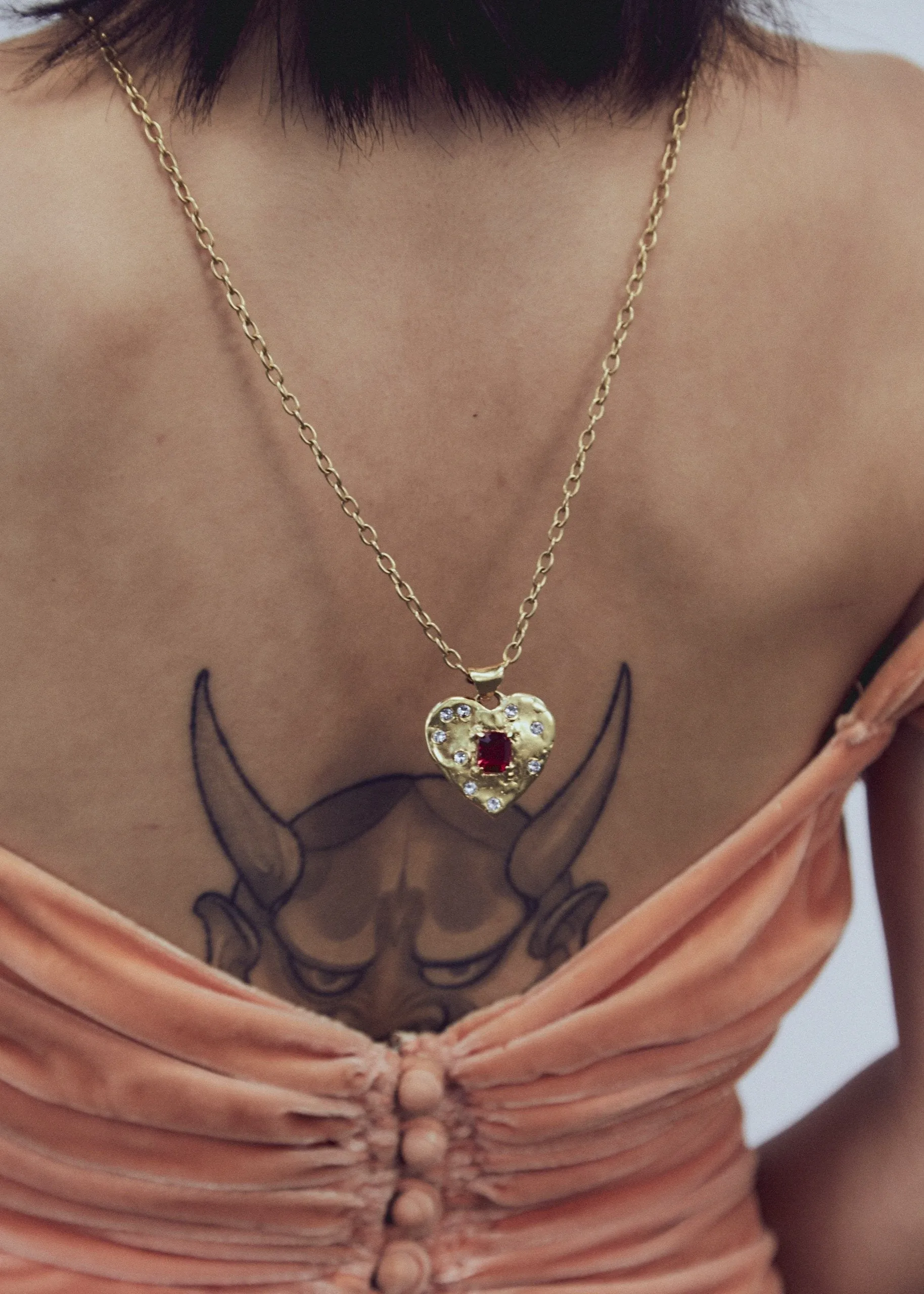 Archive Super Heart Necklace in Gold - Ruby sold by Mondo Mondo product image thumbnail 3