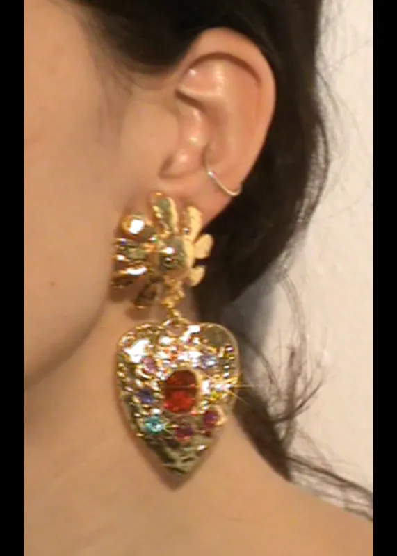 Archive Tropicana Earrings in Gold - Multi made by Mondo Mondo