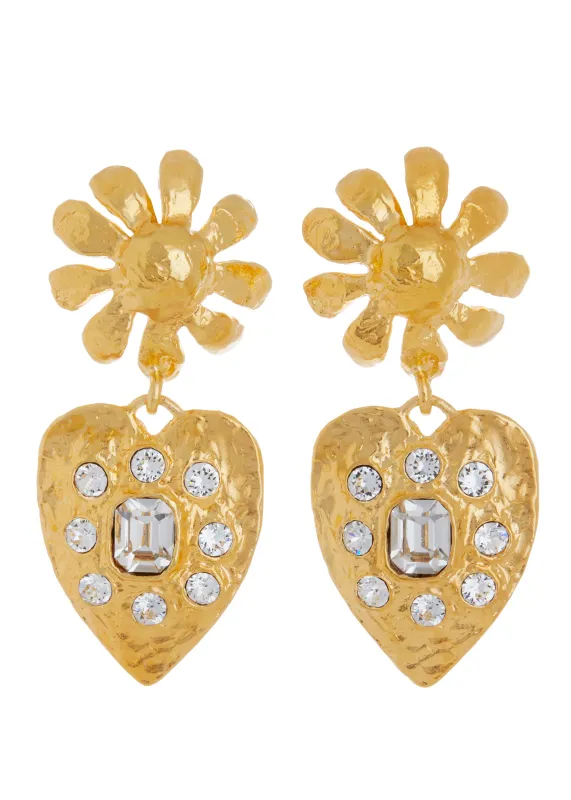 Archive Tropicana Earrings in Gold - Crystal made by Mondo Mondo