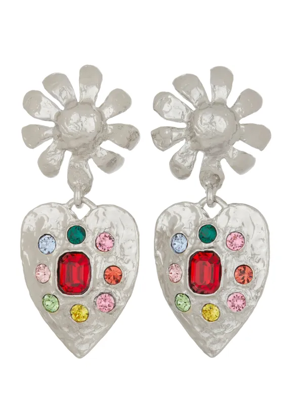 Archive Tropicana Earrings in Silver - Multi made by Mondo Mondo