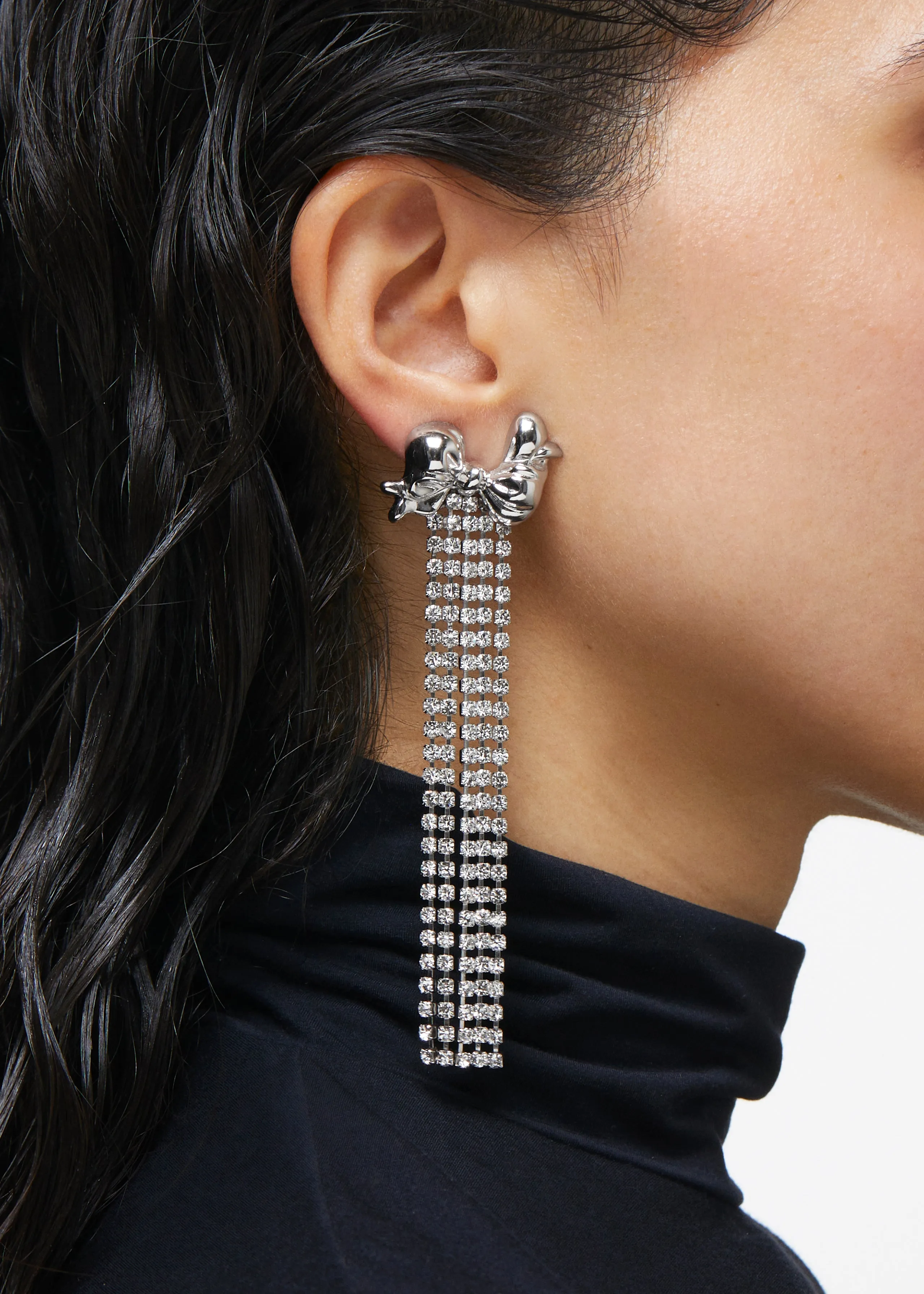 Archive Bow Ionic Earrings in Silver sold by Mondo Mondo product image thumbnail 3