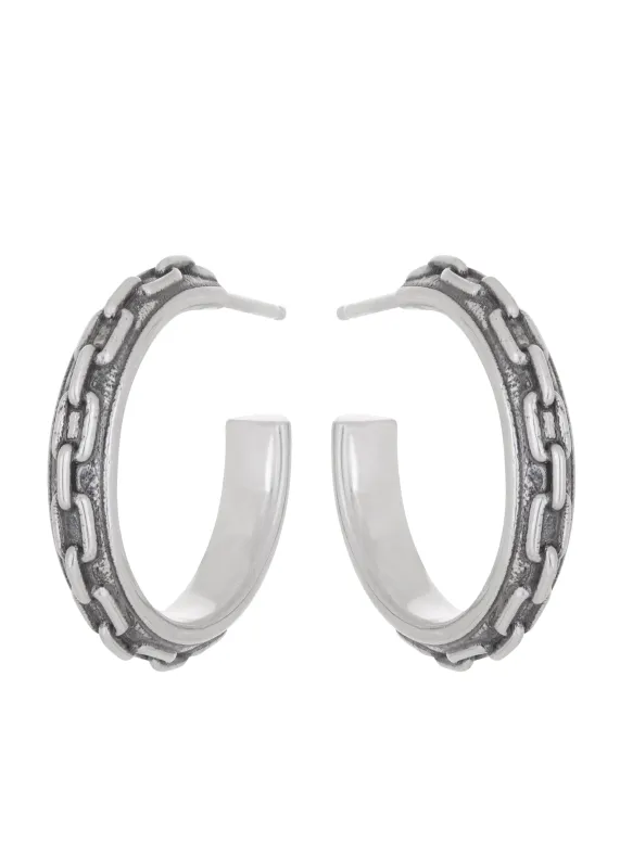 Archive Chain Hoops in Silver made by Mondo Mondo