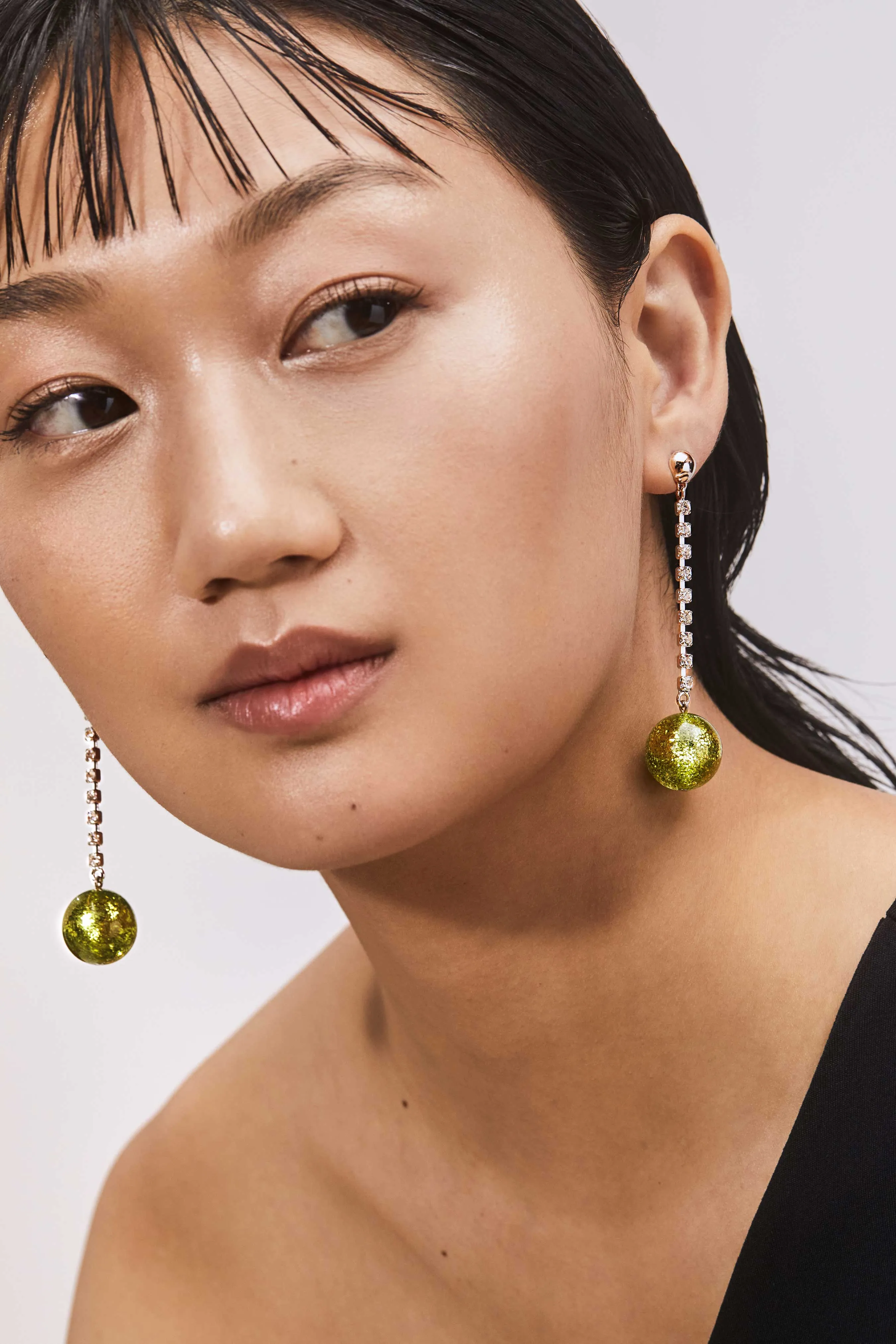 Archive Lounge Earring - Crystal & Olive sold by Mondo Mondo product image thumbnail 3