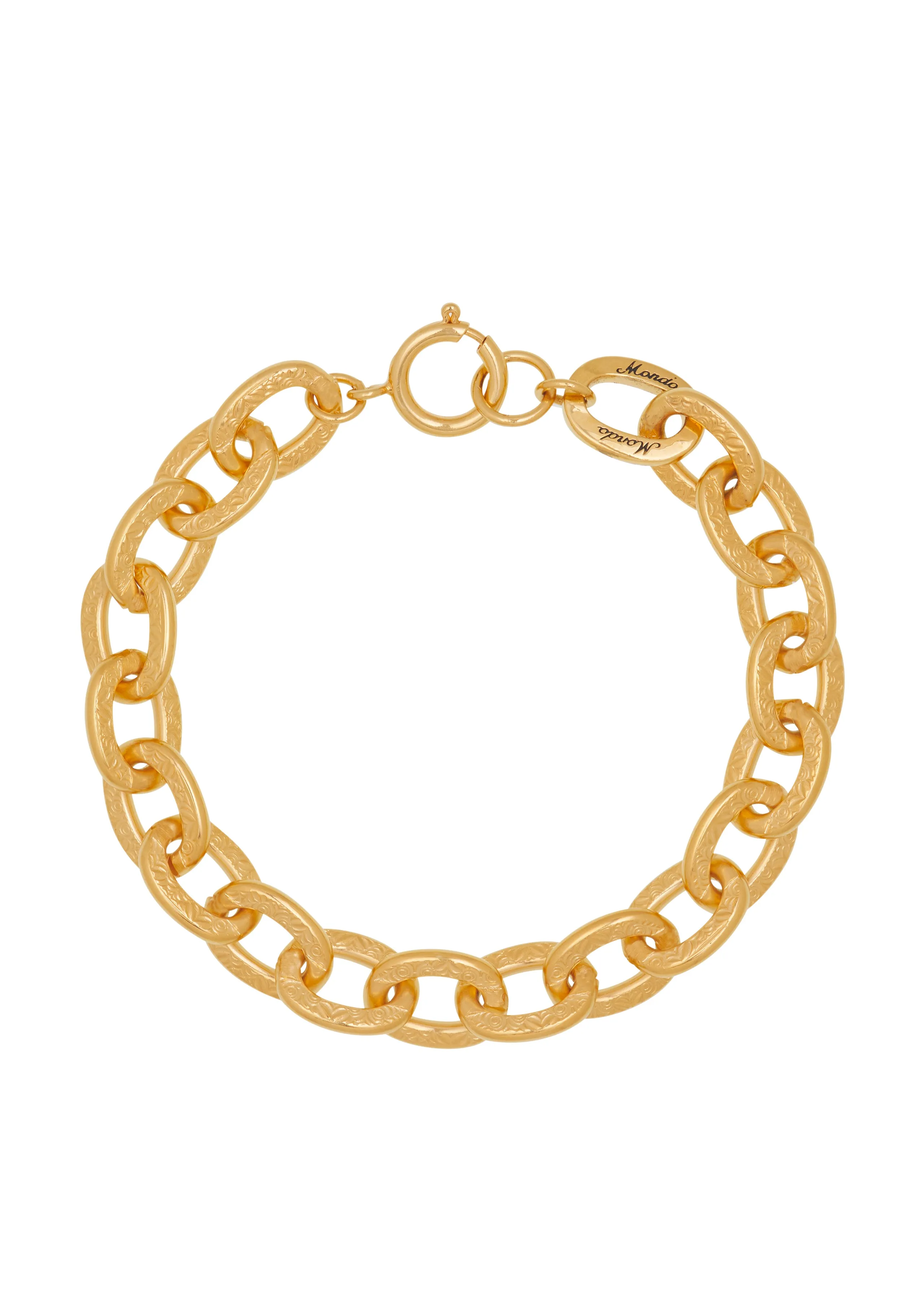 Archive Scroll Chain Bracelet in Gold sold by Mondo Mondo