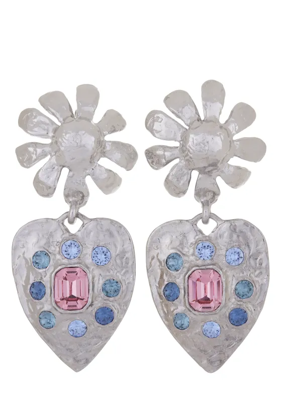 Archive Tropicana Earrings in Silver - Rosa made by Mondo Mondo