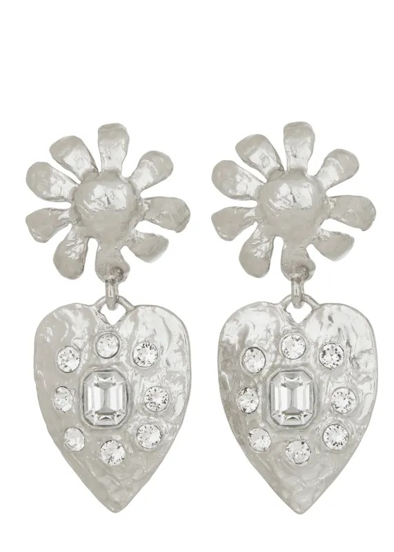 Archive Tropicana Earrings in Silver and Crystal made by Mondo Mondo