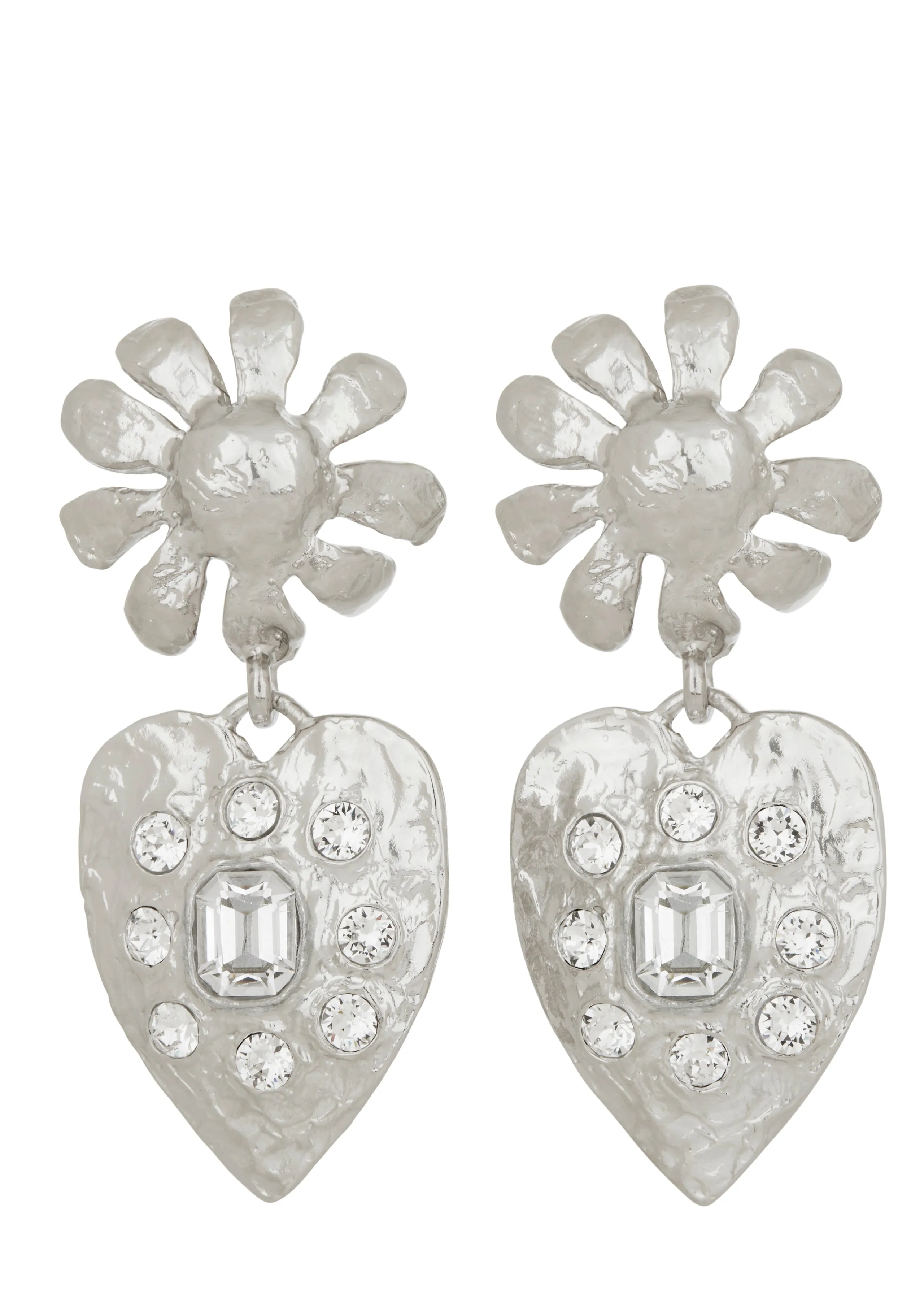 Archive Tropicana Earrings in Silver and Crystal sold by Mondo Mondo