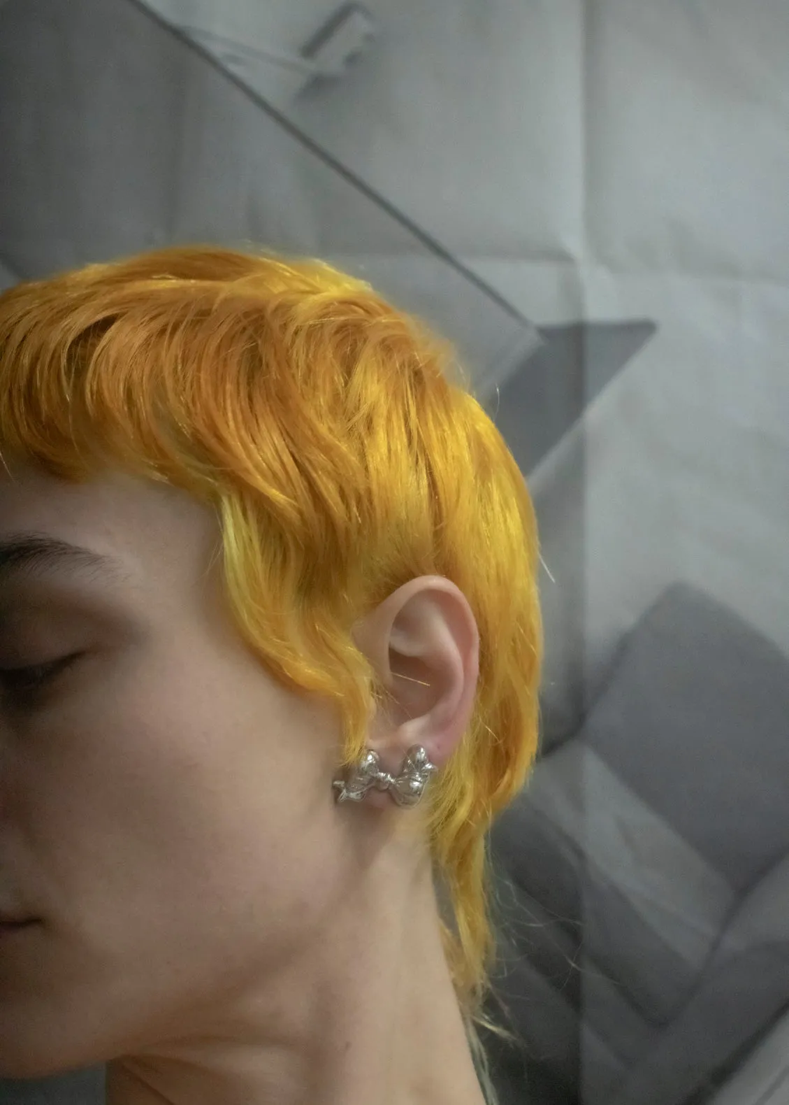 Archive Big Bow Earrings in Silver sold by Mondo Mondo product image thumbnail 3