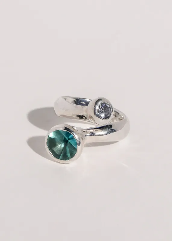 Archive Mambo Ring in Sterling Silver - Jade/Light Blue made by Mondo Mondo