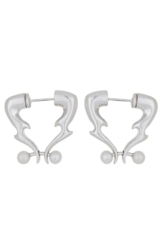 Archive Flame Hoops in Silver made by Mondo Mondo