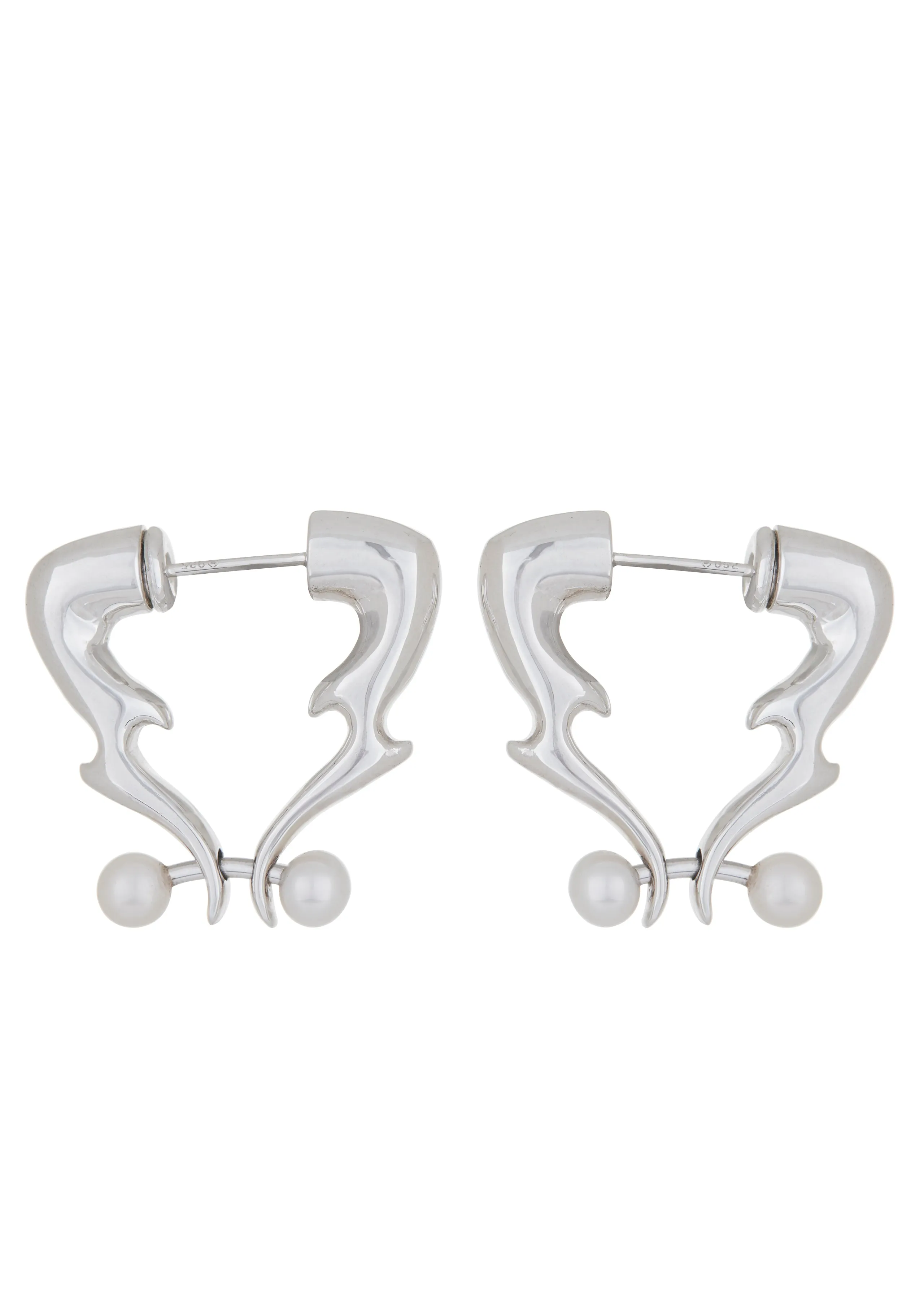 Archive Flame Hoops in Silver sold by Mondo Mondo