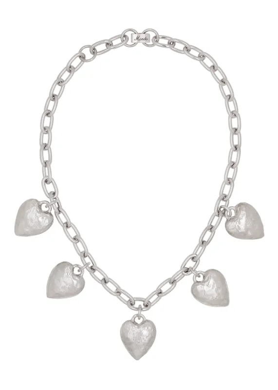 Archive Heart Burn Necklace in Silver made by Mondo Mondo