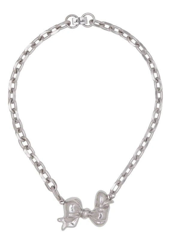 Archive Bow Choker in Silver made by Mondo Mondo