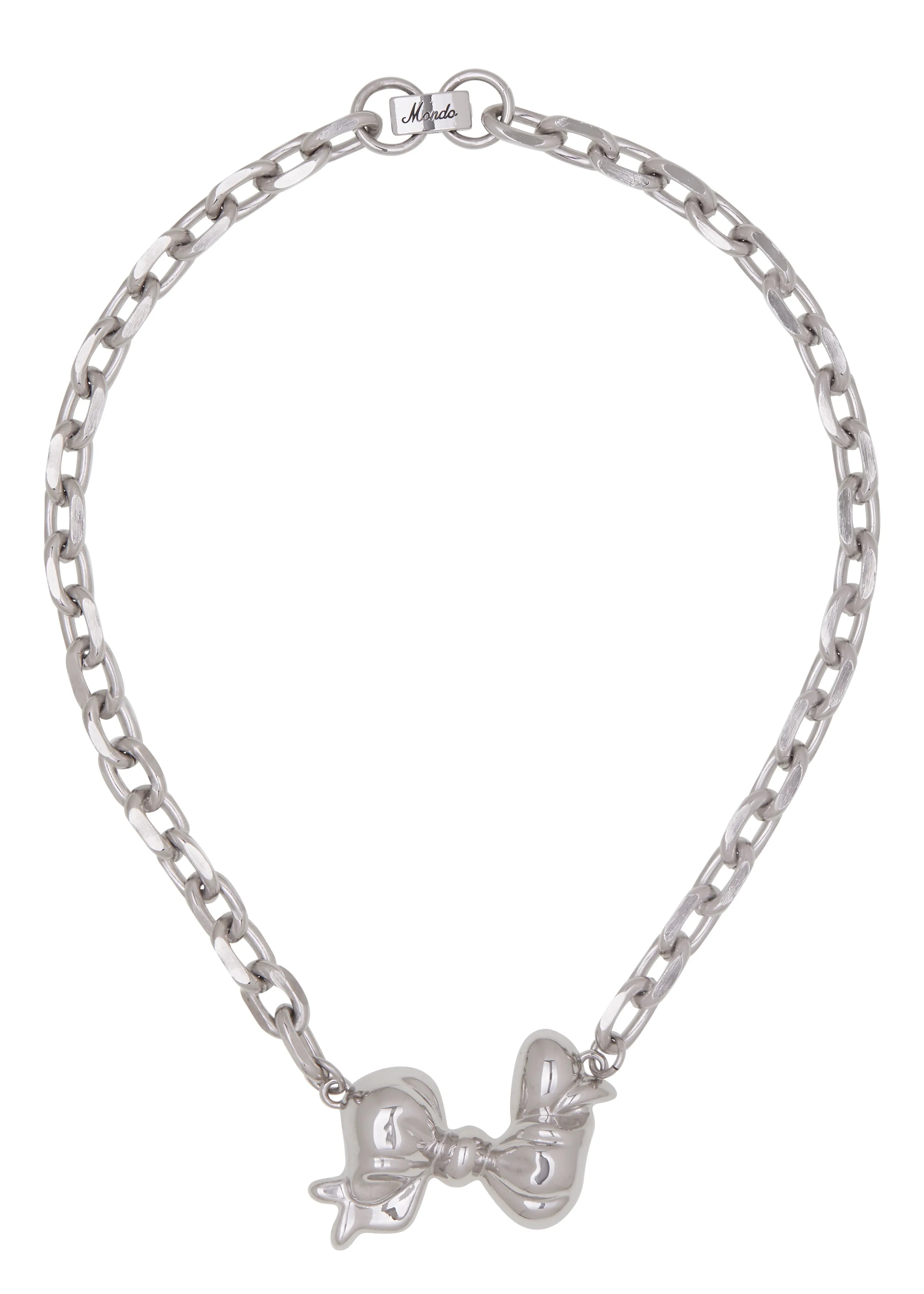 Archive Bow Choker in Silver sold by Mondo Mondo