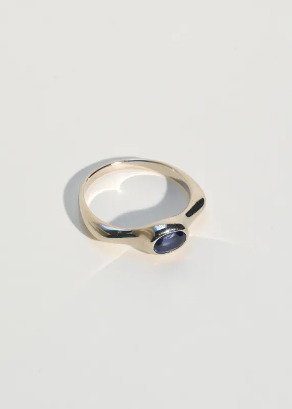 Archive Cecil Ring in White Gold - Blue Sapphire made by Mondo Mondo