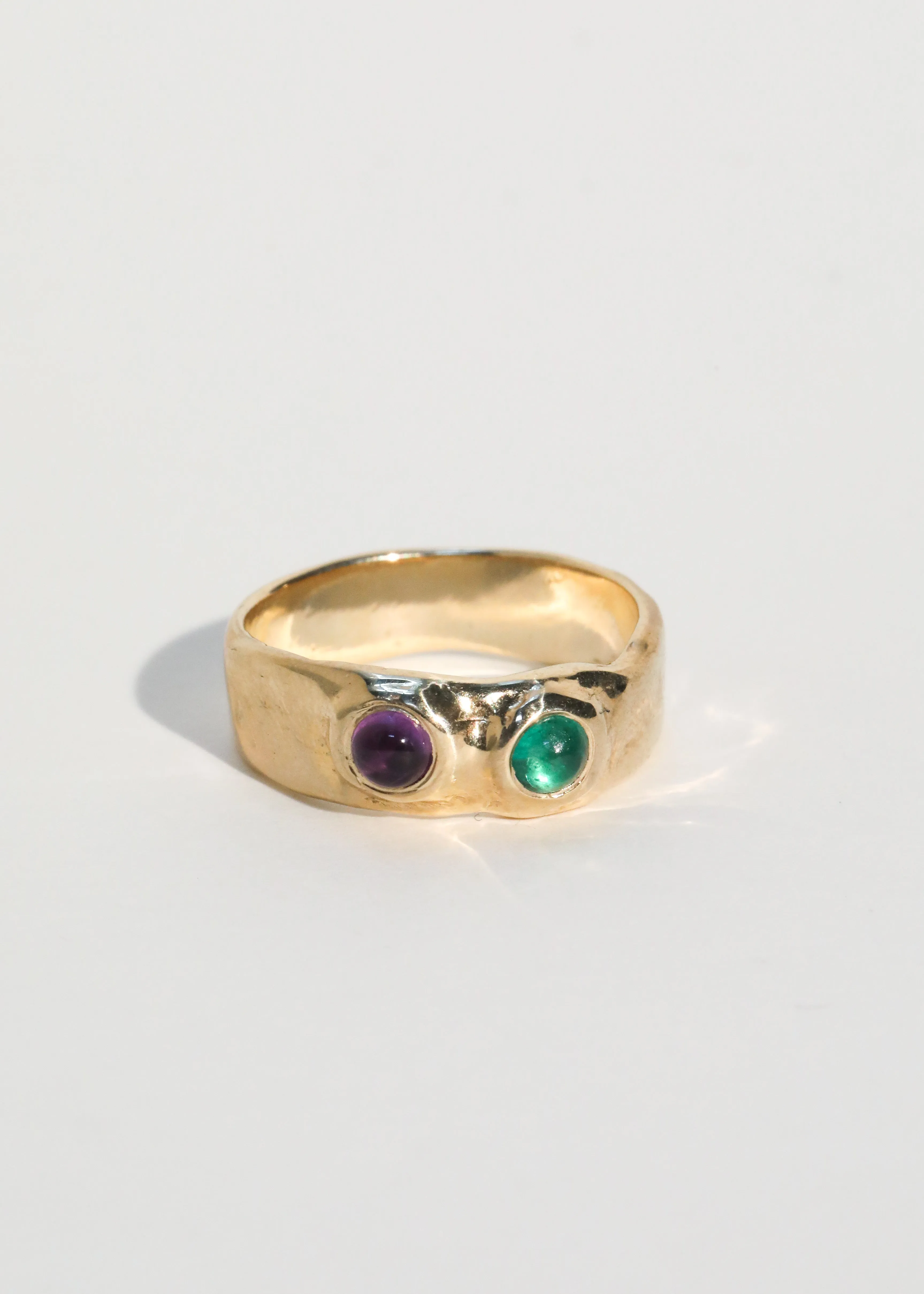 Archive Felt Ring Divine 14k - Emerald & Amethyst sold by Mondo Mondo