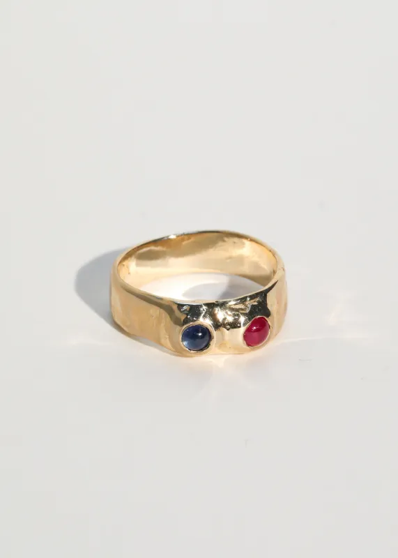 Archive Felt Ring Divine in 14k - Ruby & Sapphire made by Mondo Mondo