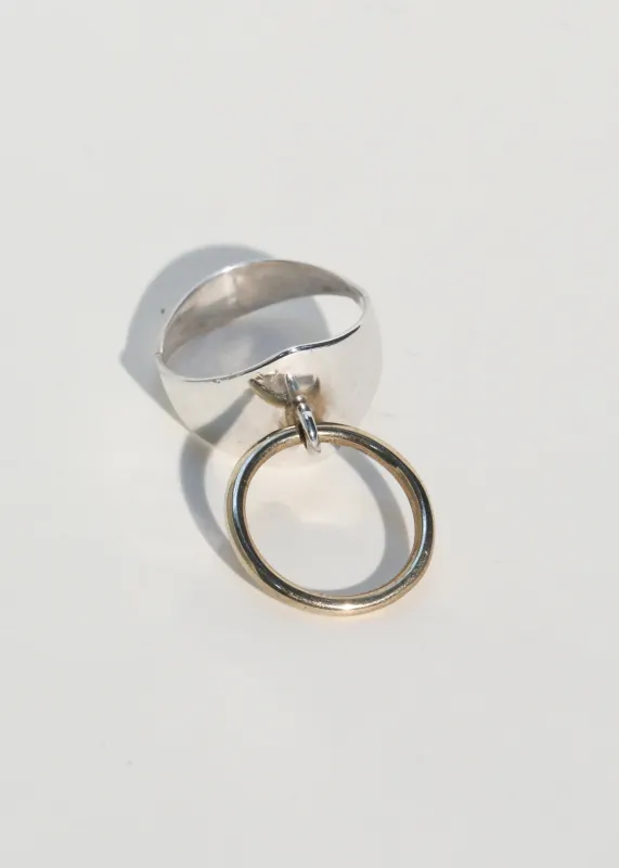 Archive Odalisque Ring with 14k Loop in Sterling Silver made by Mondo Mondo