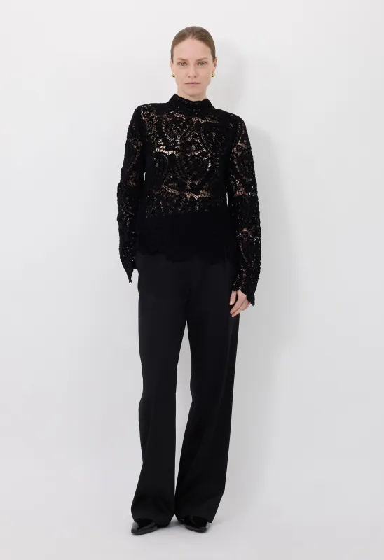 WADE Velvet silk knit top made by Loulou De Saison