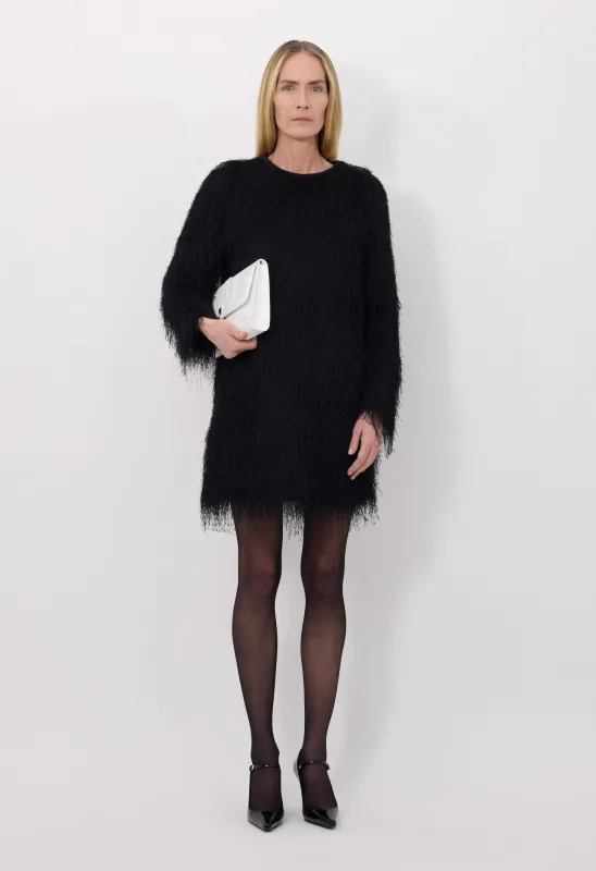 TINA Fringed fabric dress made by Loulou De Saison