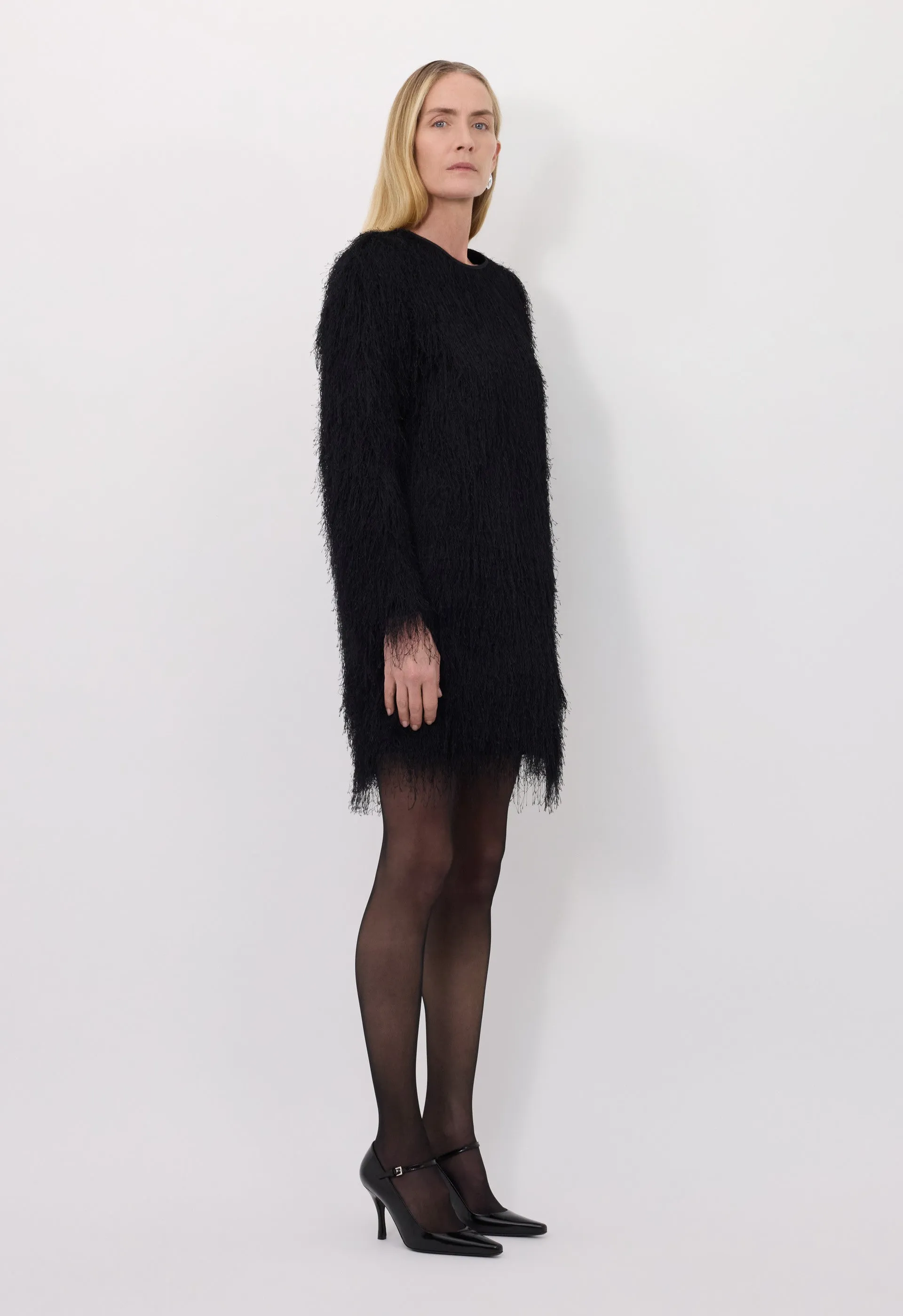 TINA Fringed fabric dress sold by Loulou De Saison product image thumbnail 3