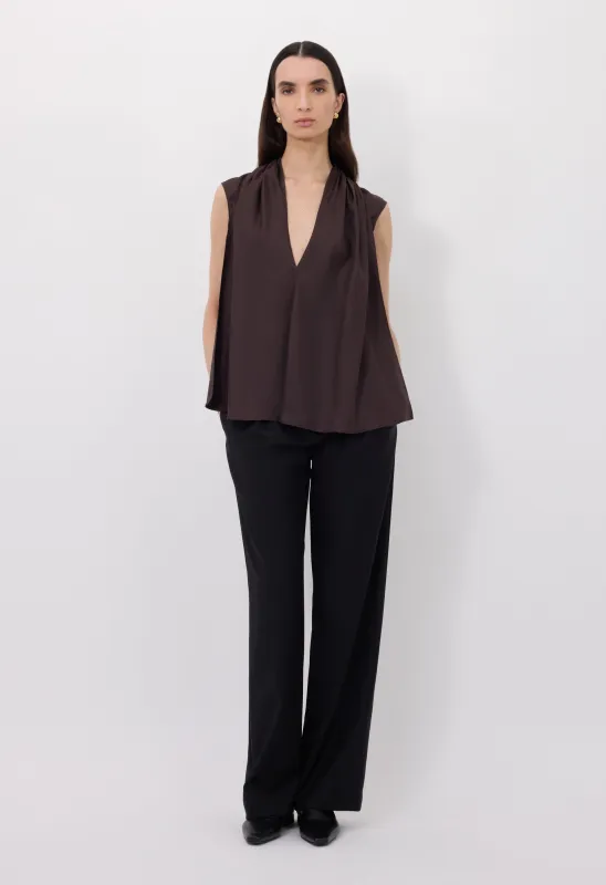 SADE Sleeveless silk top sold by Loulou De Saison