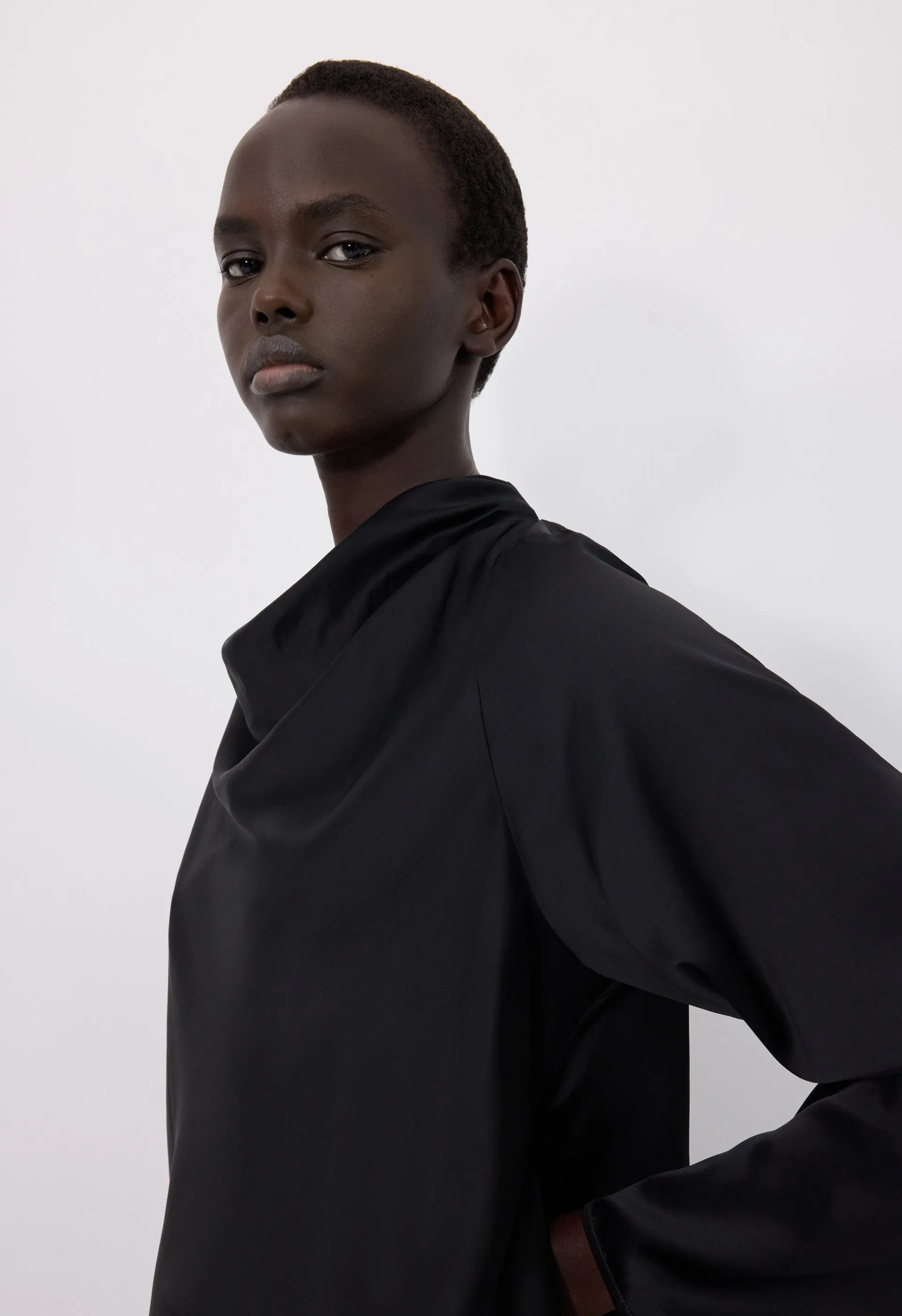 RIDDY Draped satin blouse sold by Loulou De Saison product image thumbnail 4