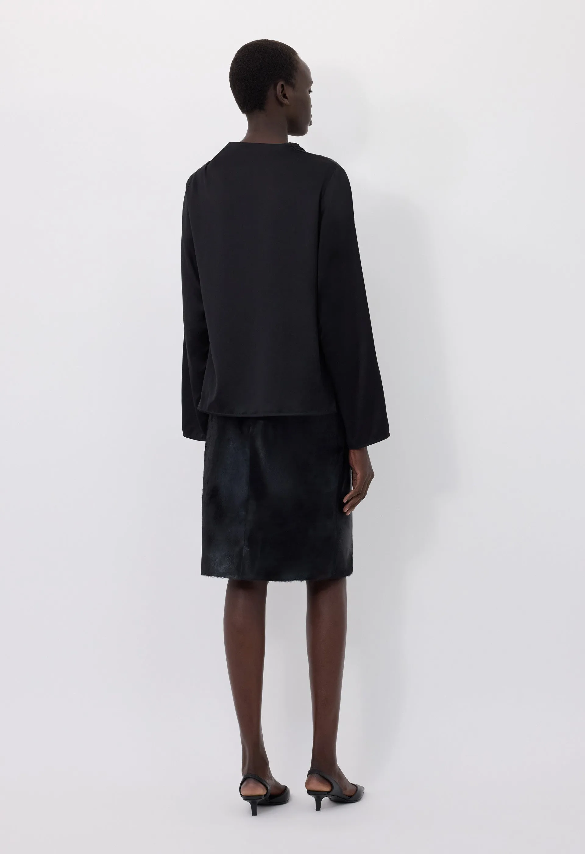 RIDDY Draped satin blouse sold by Loulou De Saison product image thumbnail 5