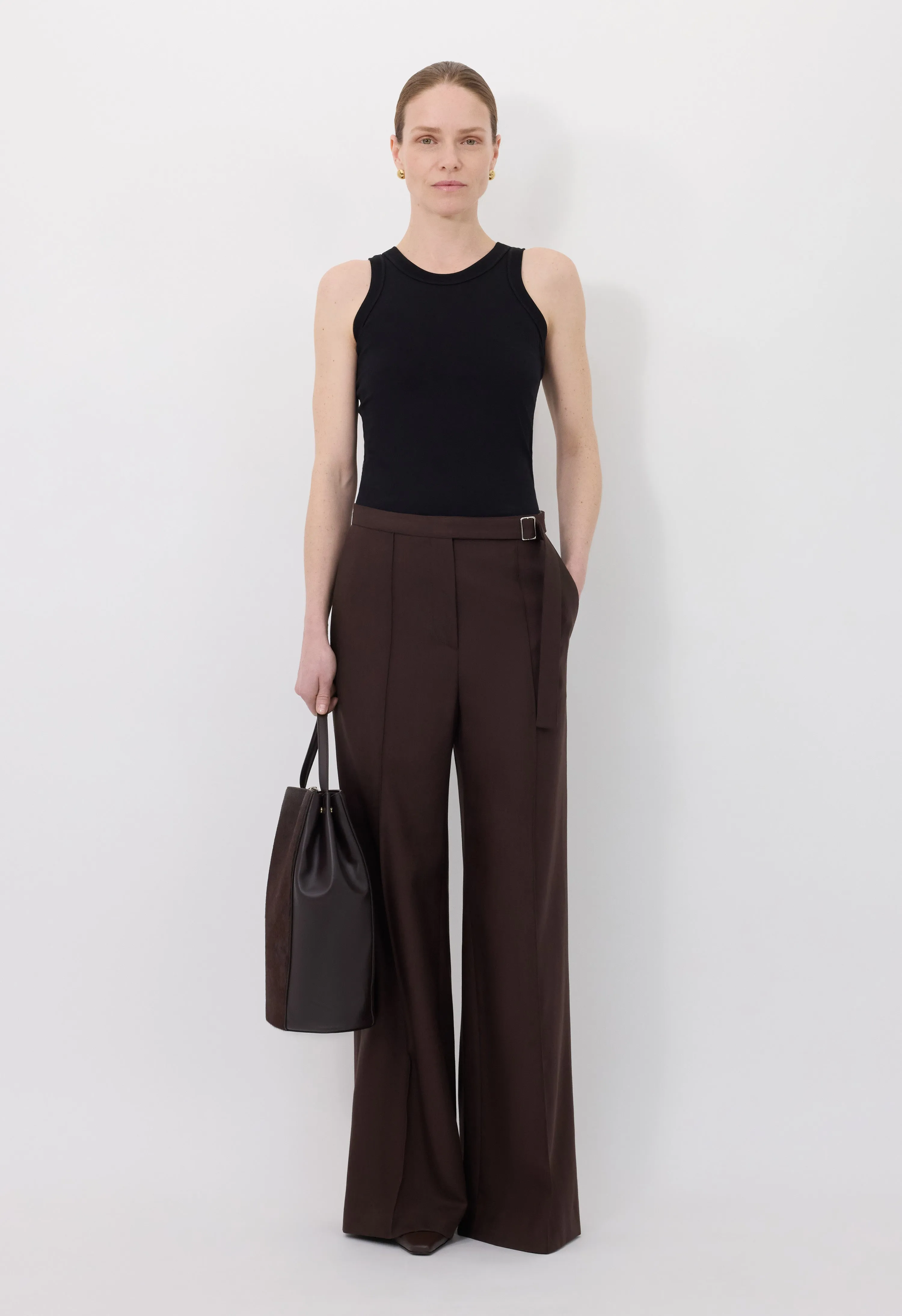 PRATT Buckle waistband trousers sold by Loulou De Saison