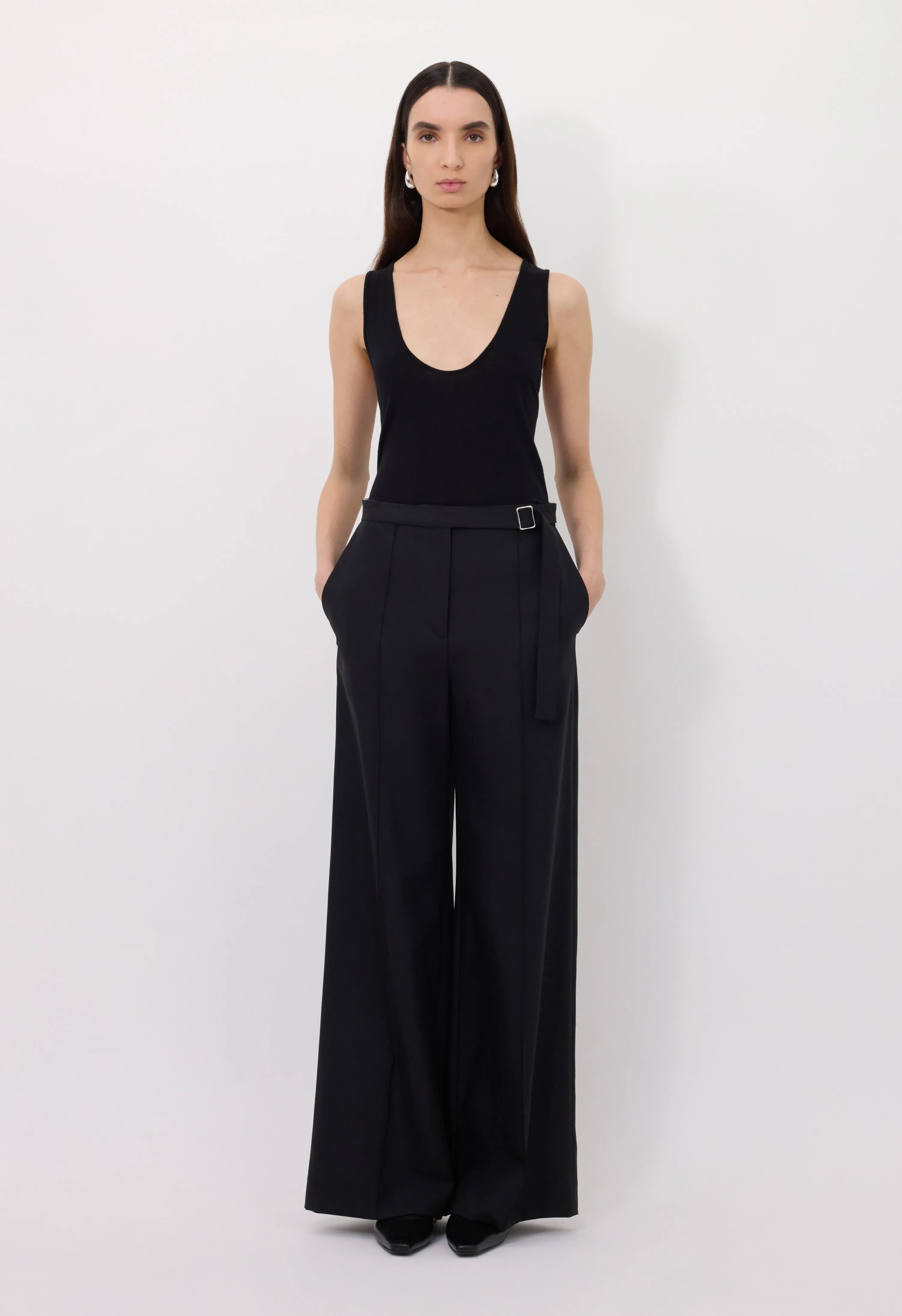 PRATT Buckle waistband trousers sold by Loulou De Saison