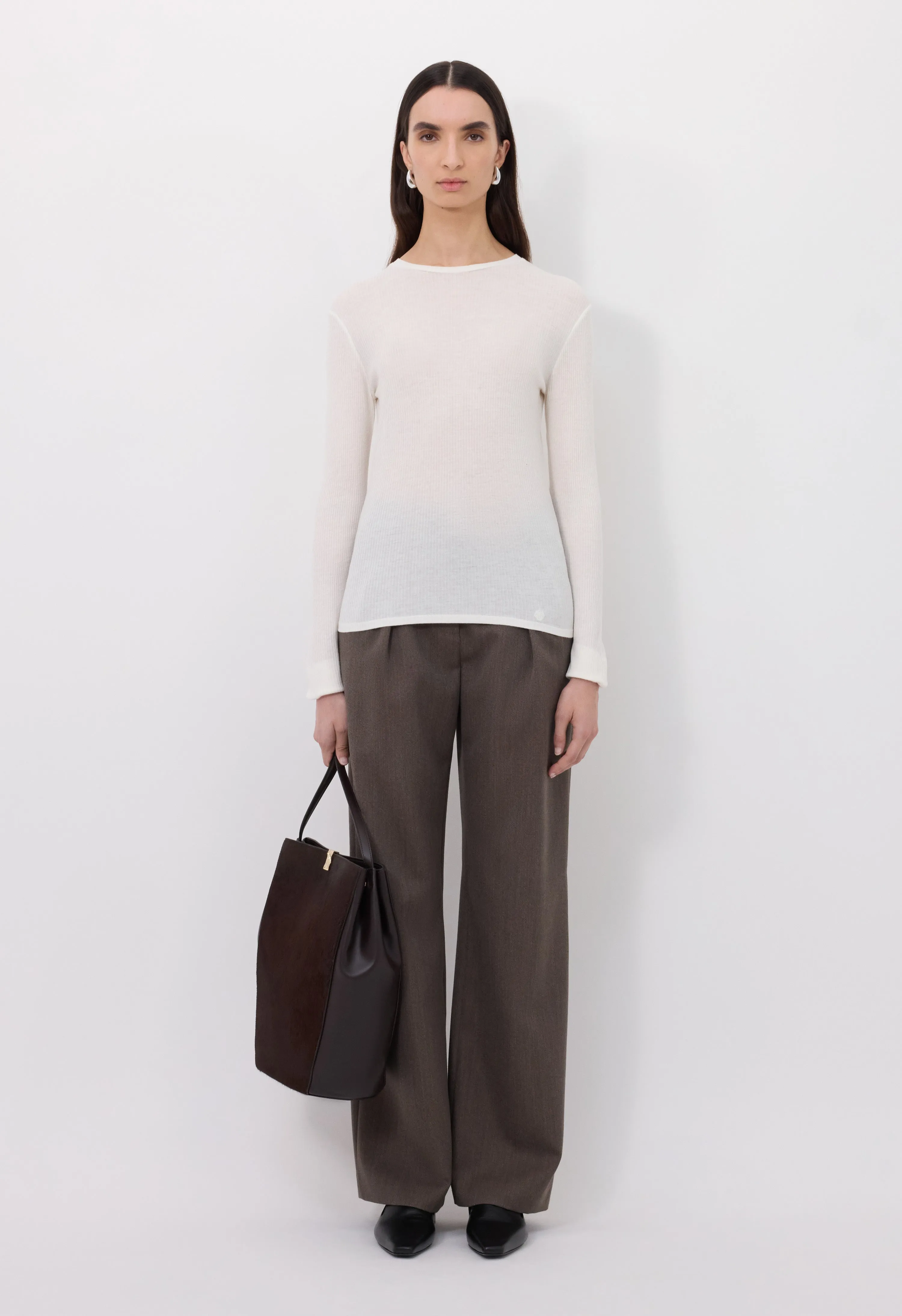 ORTIGIA LDS Ribbed jersey long sleeve t-shirt sold by Loulou De Saison