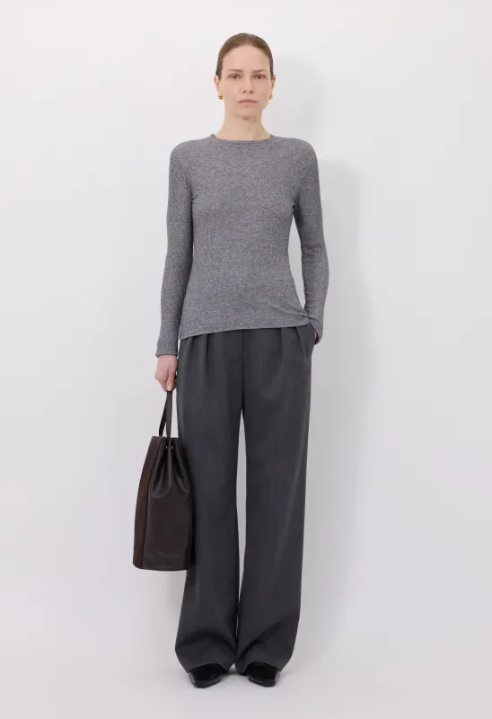 ORTIGIA LDS Ribbed jersey long sleeve t-shirt sold by Loulou De Saison