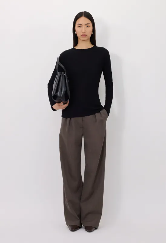 ORTIGIA LDS Ribbed jersey long sleeve t-shirt sold by Loulou De Saison