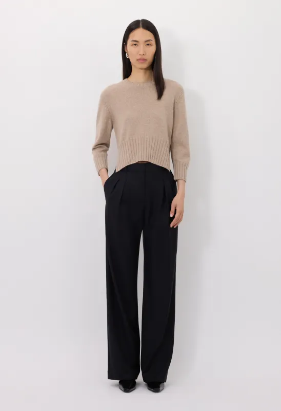 MORA LDS Cropped cashmere sweater made by Loulou De Saison