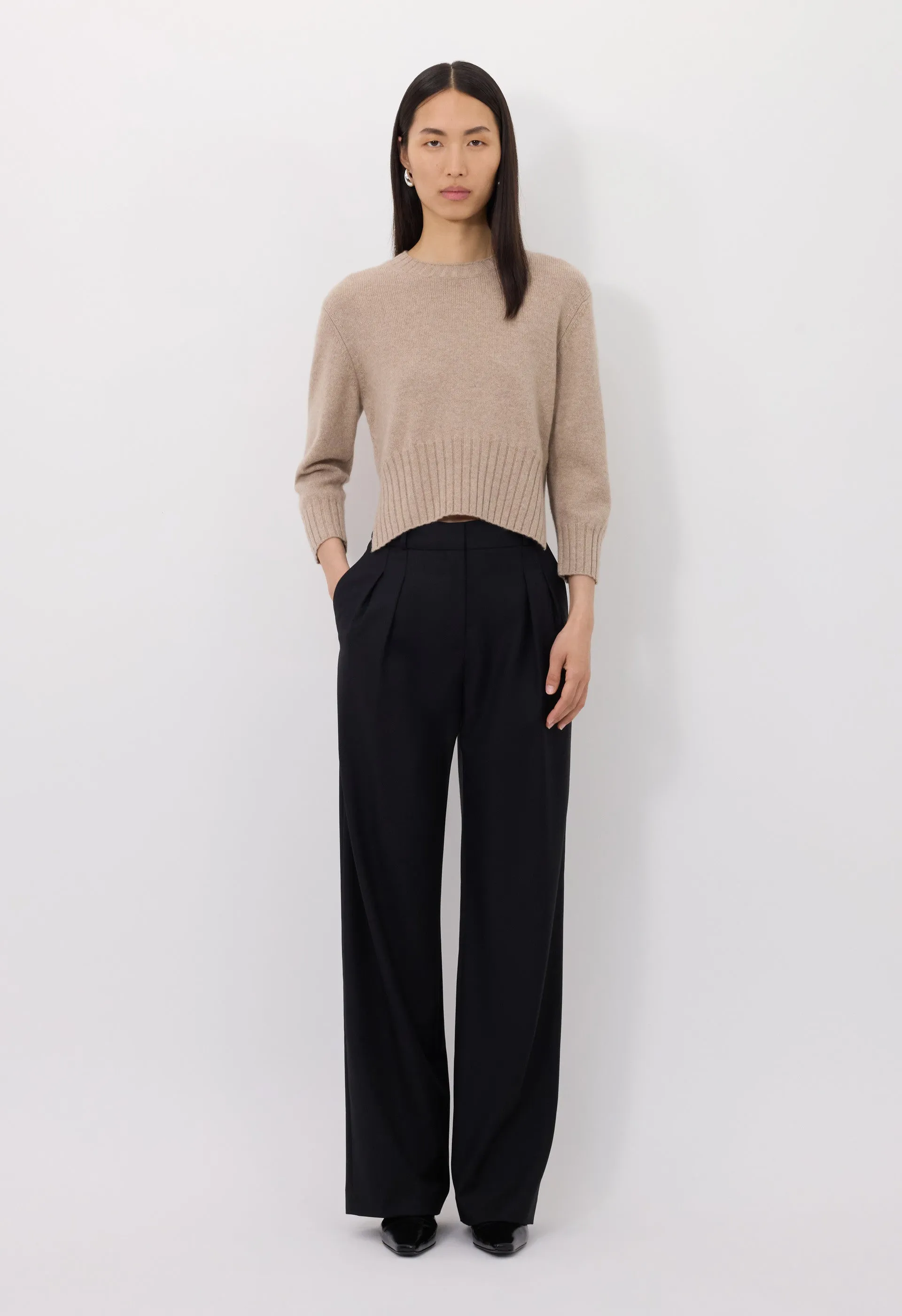 MORA LDS Cropped cashmere sweater sold by Loulou De Saison