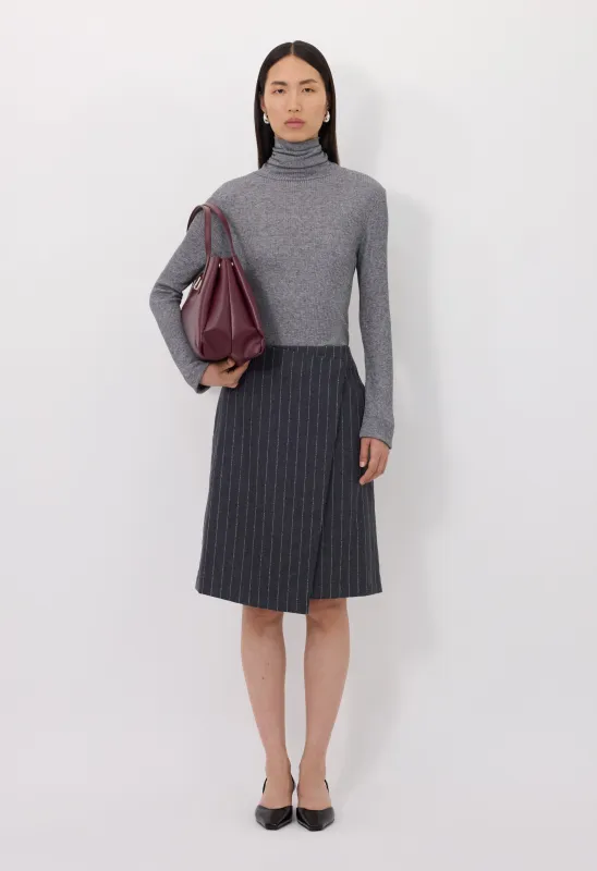 MASON Striped flannel wrap skirt made by Loulou De Saison