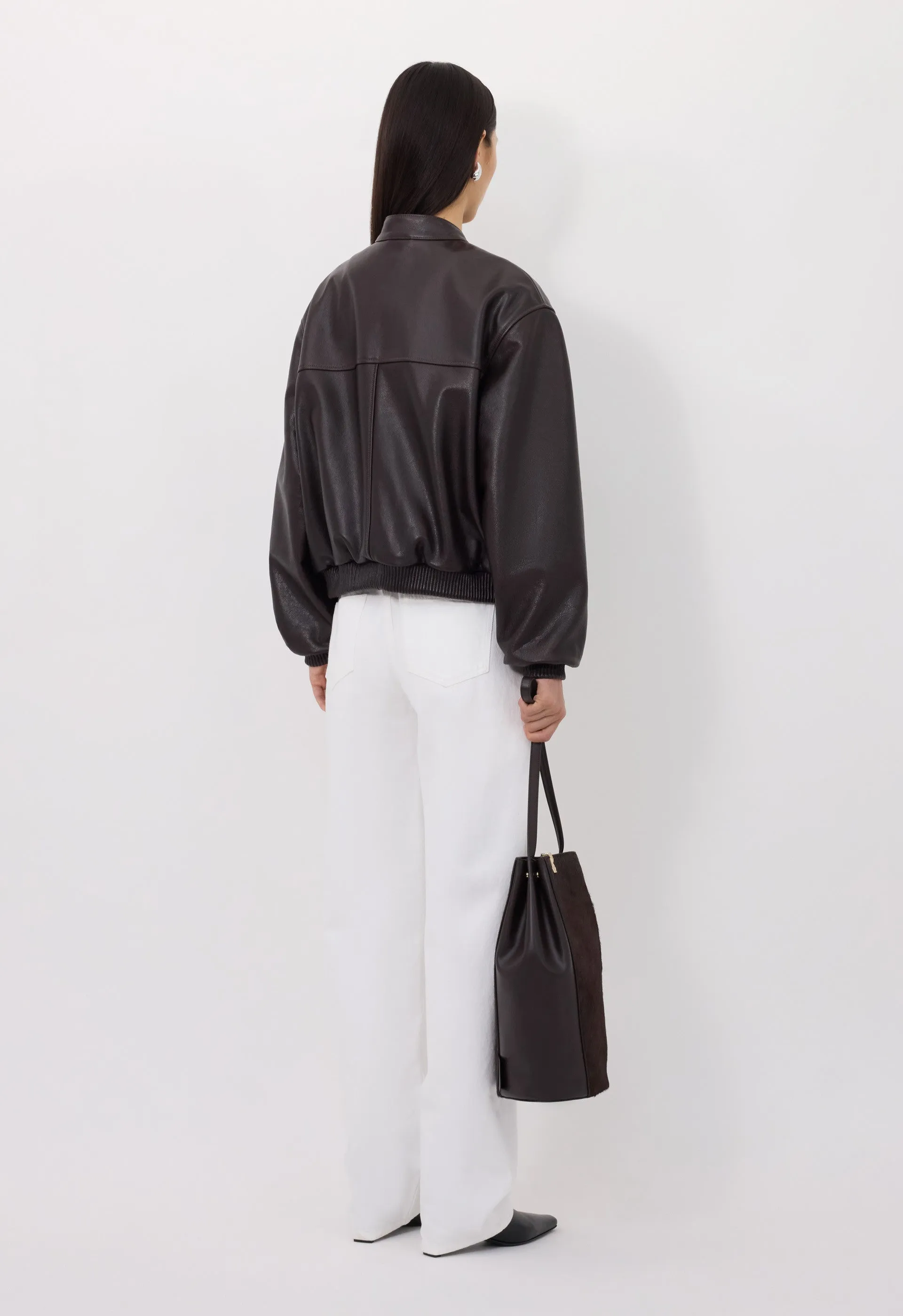 MARLOW Leather bomber jacket sold by Loulou De Saison product image thumbnail 4