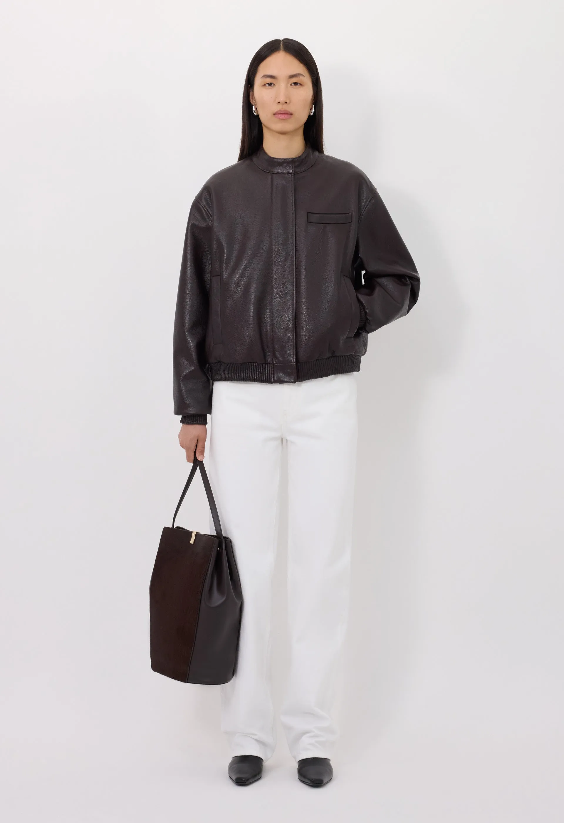 MARLOW Leather bomber jacket sold by Loulou De Saison