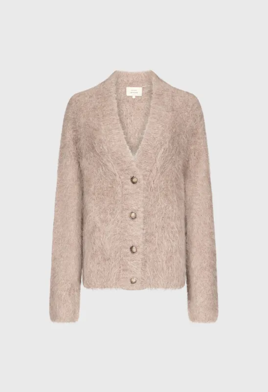 LYNN Hairy alpaca cardigan made by Loulou De Saison