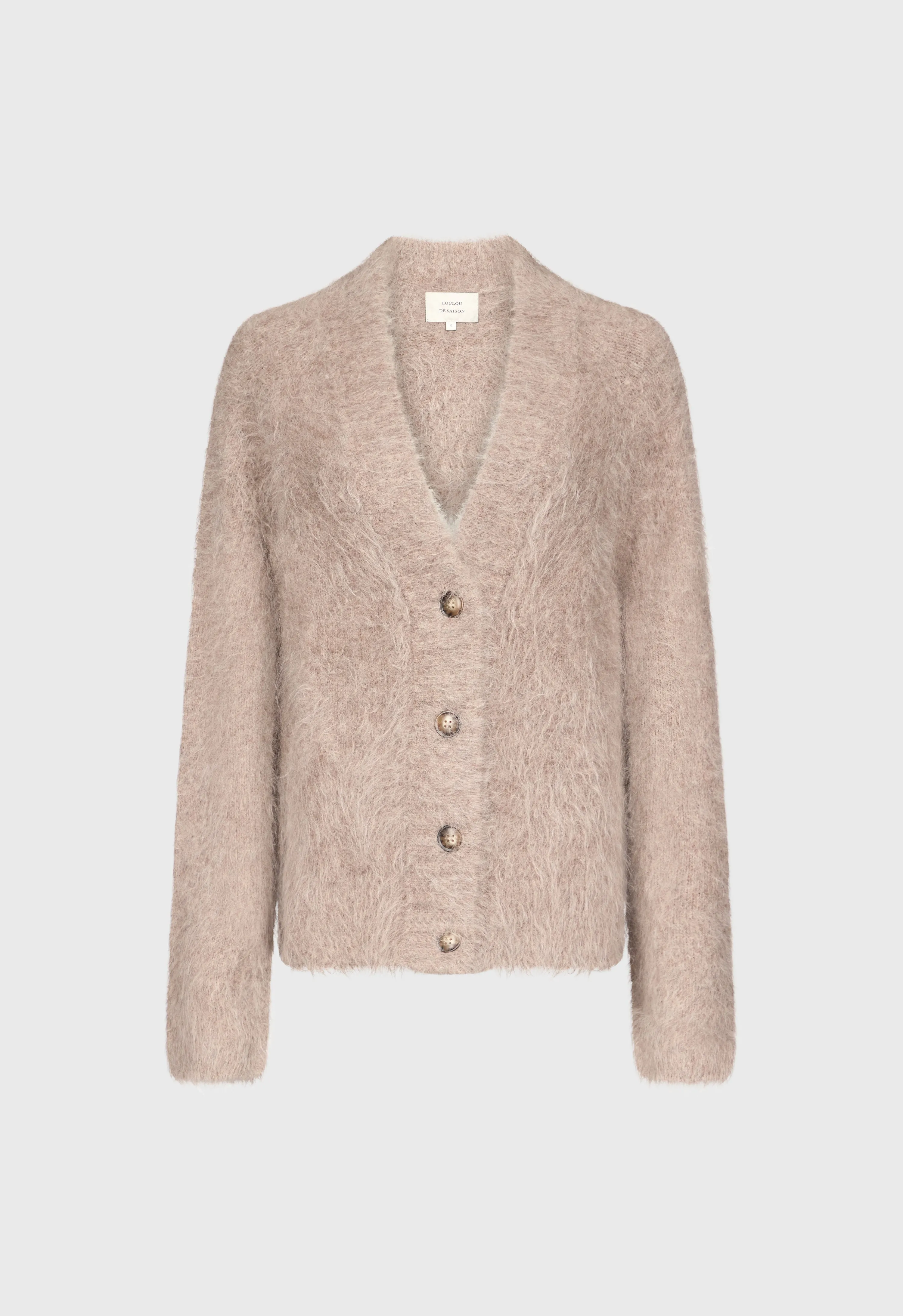 LYNN Hairy alpaca cardigan sold by Loulou De Saison