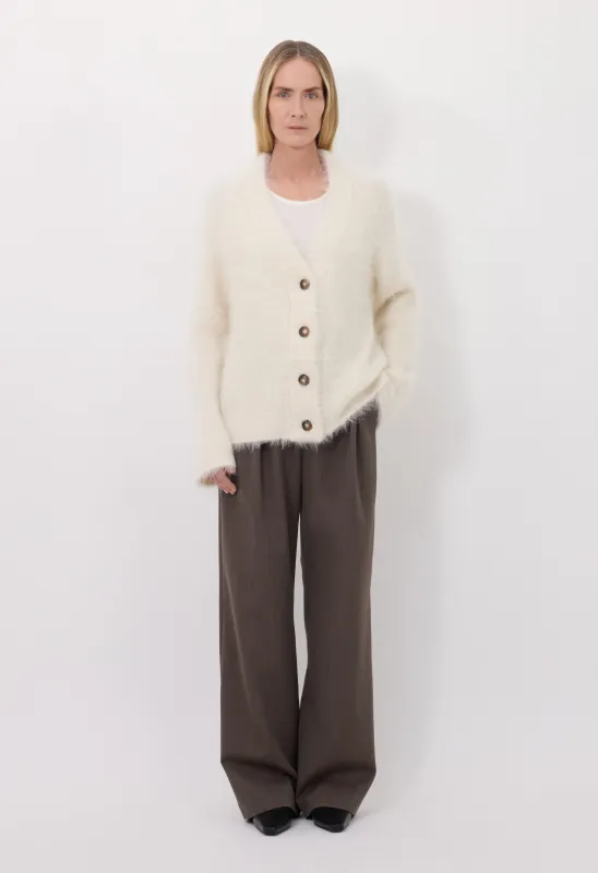 LYNN Hairy alpaca cardigan made by Loulou De Saison