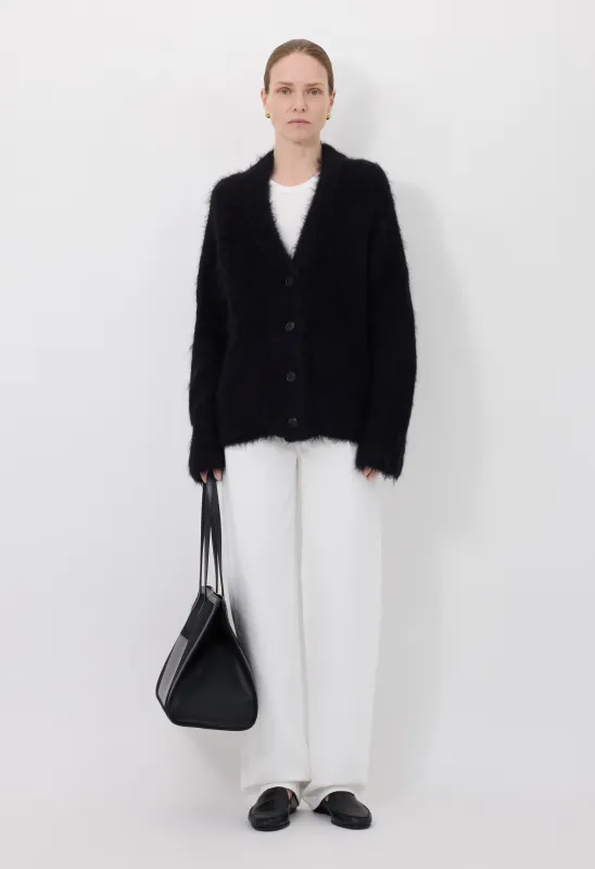 LYNN Hairy alpaca cardigan made by Loulou De Saison