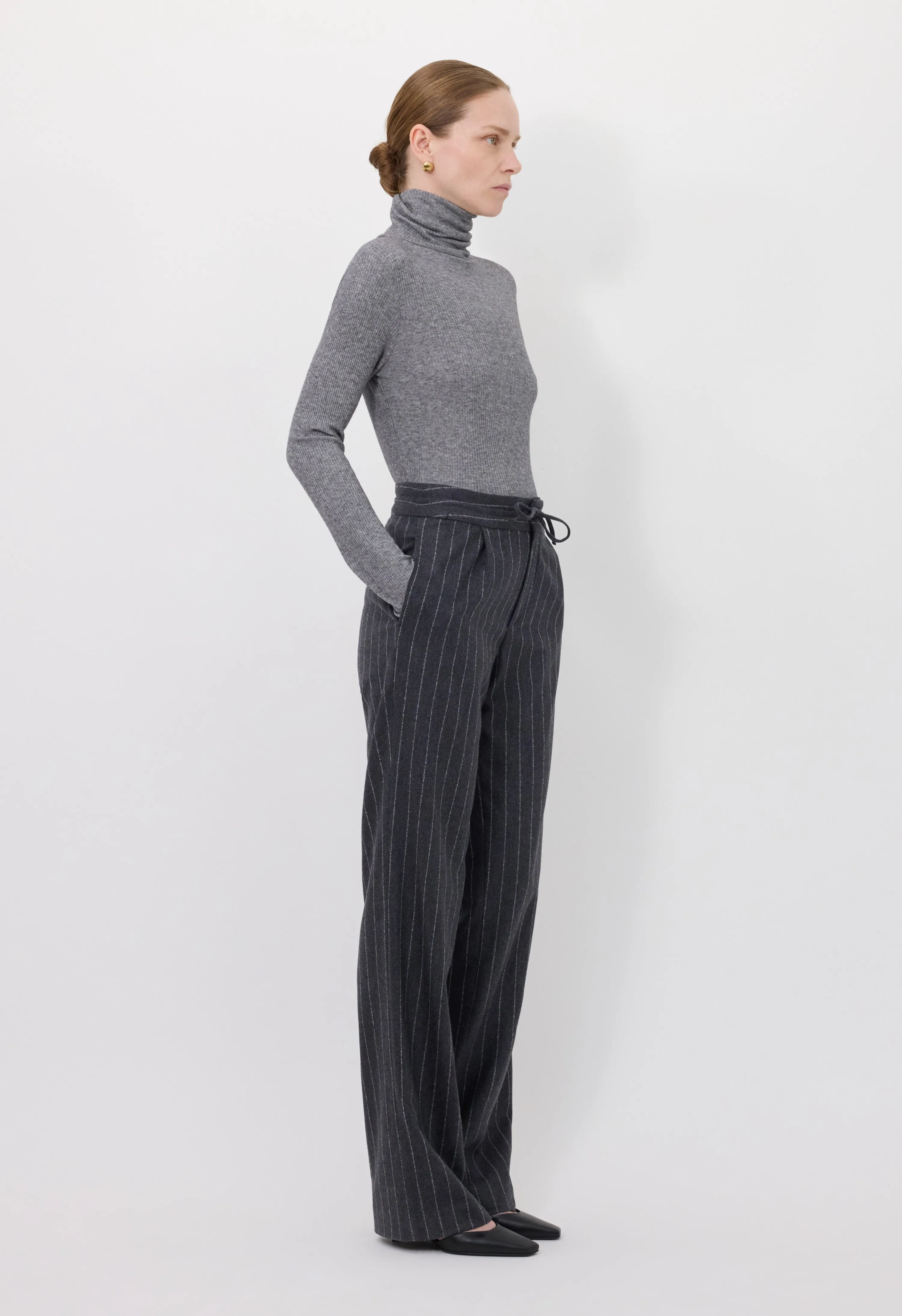 LIZZIE Stripped flannel trousers sold by Loulou De Saison product image thumbnail 3