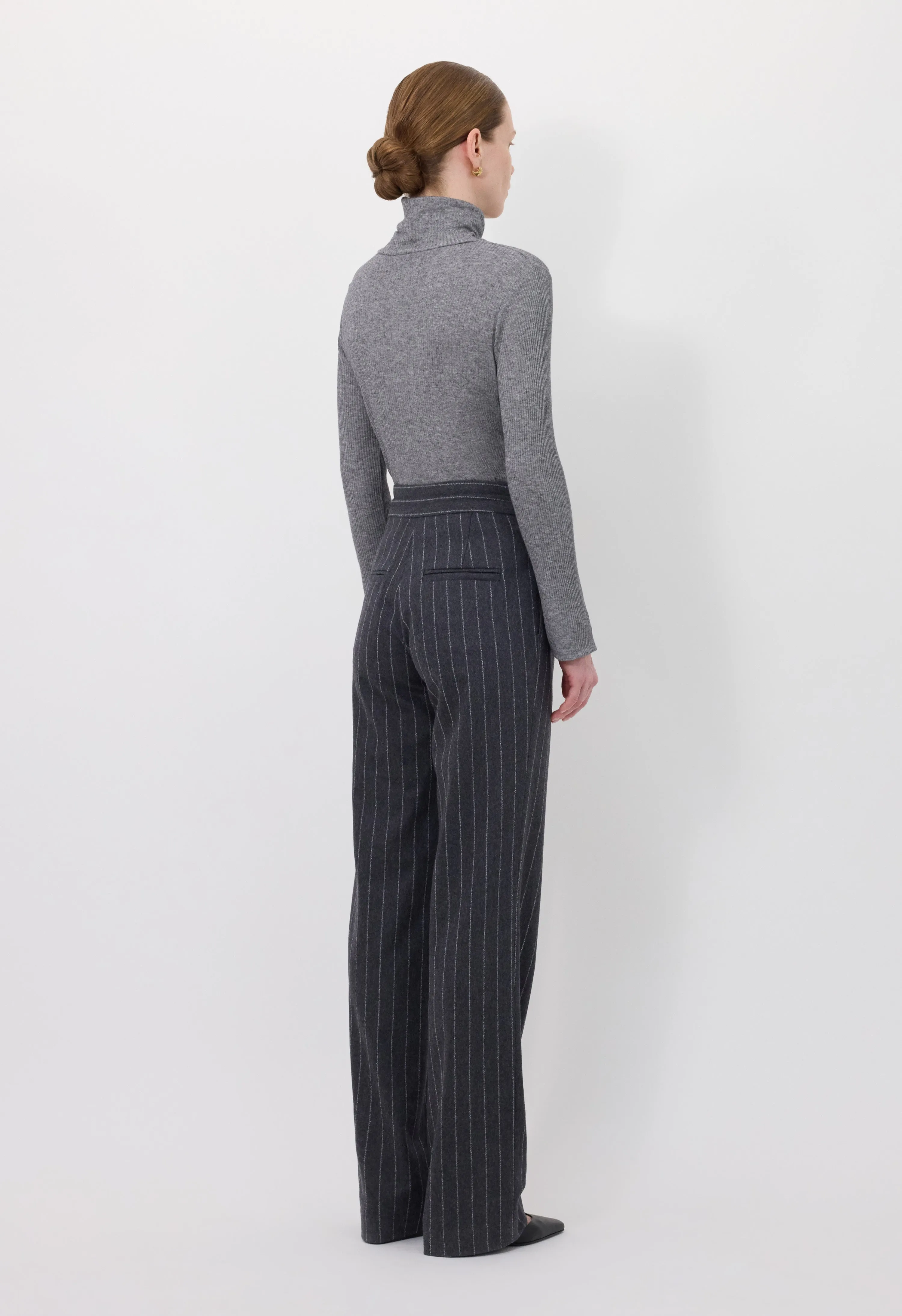 LIZZIE Stripped flannel trousers sold by Loulou De Saison product image thumbnail 5