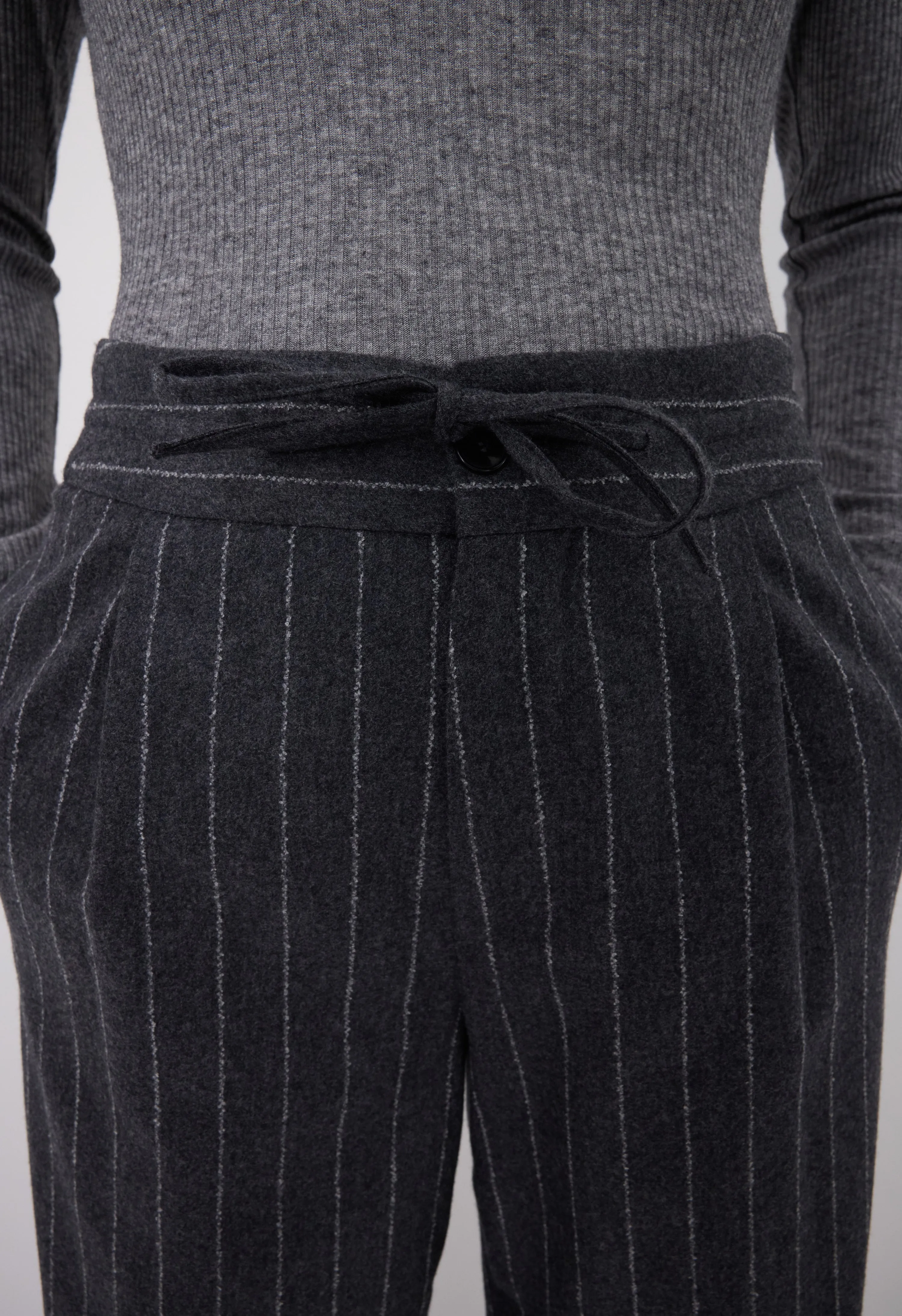 LIZZIE Stripped flannel trousers sold by Loulou De Saison product image thumbnail 4